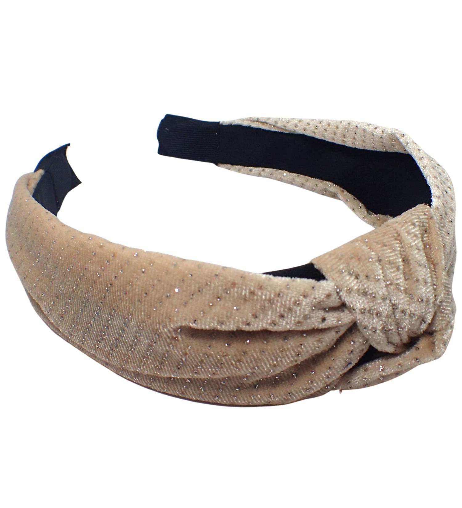 Topkids Accessories Velvet Glitter Knot Alice Bands Adult Women Hair Accessories for Women Hair Bands for Women Thick Headband Womens Headbands Head Bands Adult Women Wide Headbands (Cream) - Buy Online on GoSupps.com