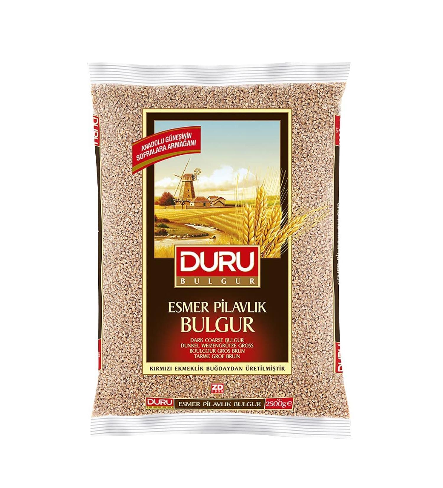 Duru Brown Coarse Bulgur 88.2oz (2500 g) | 100% Natural Wheat Berries | High Fiber & Protein | Non-GMO | Vegan Recipe Staple | 5.5lb Pack - Buy Online on GoSupps.com