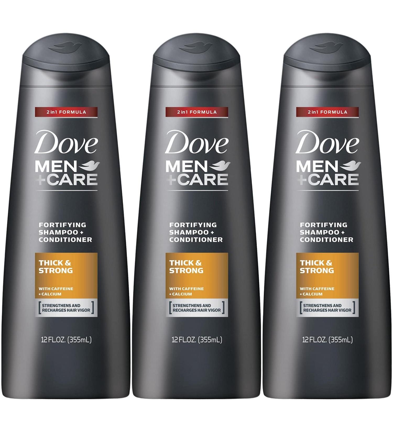 Dove Men + Care Thick and Strong Fortifying 2-in-1 Shampoo + Conditioner 12 Ounce (Pack of 3)