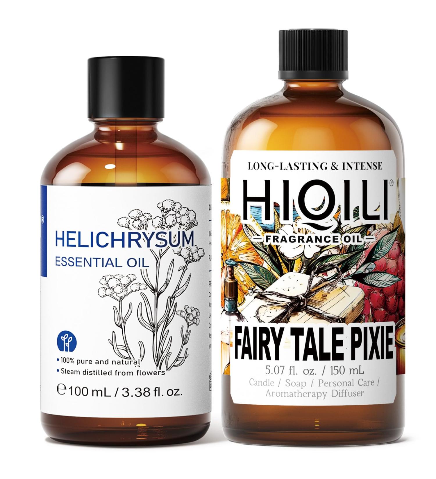 HIQILI 100ML Helichrysum Essential Oil & 150ML Fairy Tale Pixie Fragrance Oil for DIY Diffuser - Buy Online on GoSupps.com