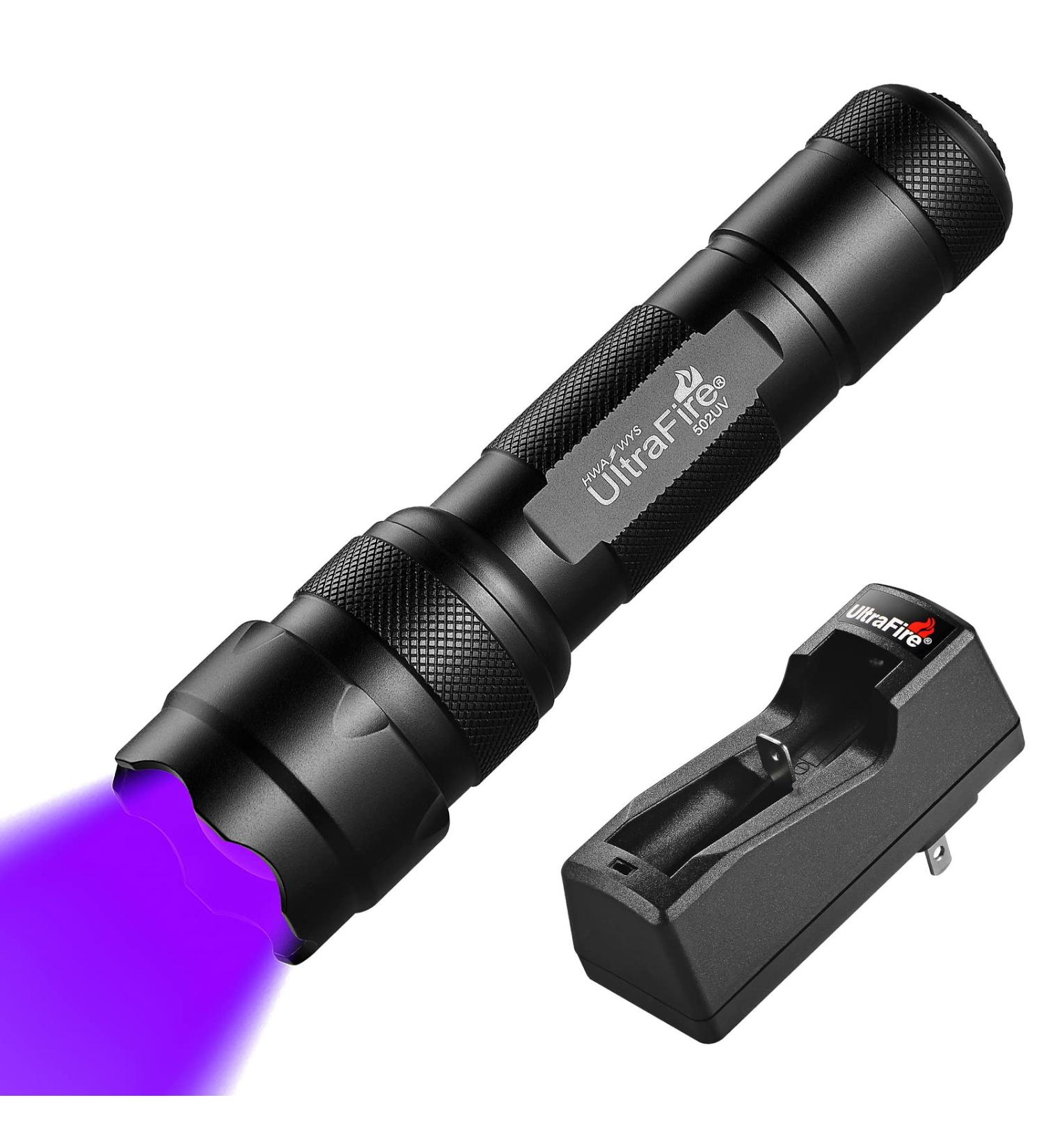 ULTRAFIRE UV Flashlight 395-405 nm Led Blacklight for Curing UV Glue Leak Detector Pet Urine Stain - Buy Online on GoSupps.com