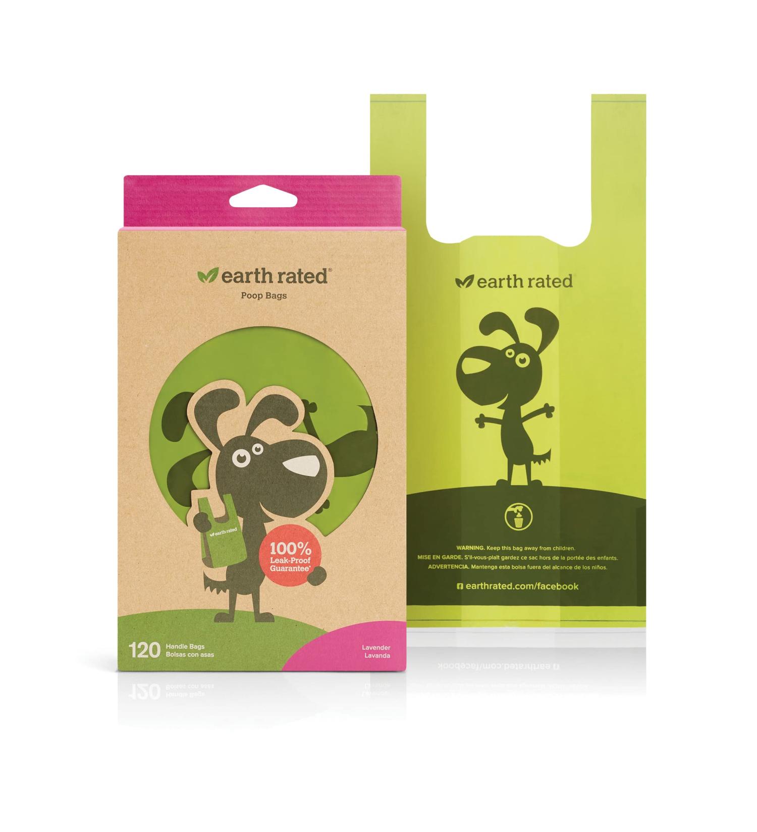 Earth Rated Lavender Scented Dog Waste Bags - 120 Handle Bags | Eco-Friendly & Leak-Proof - Buy Online on GoSupps.com