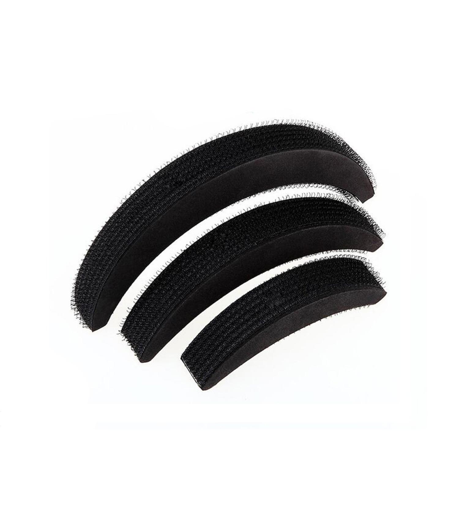3 Moon-Shaped Foam Hair Cushions - Volume Boosting Hair Accessories for Women & Girls | Black - Buy Online on GoSupps.com
