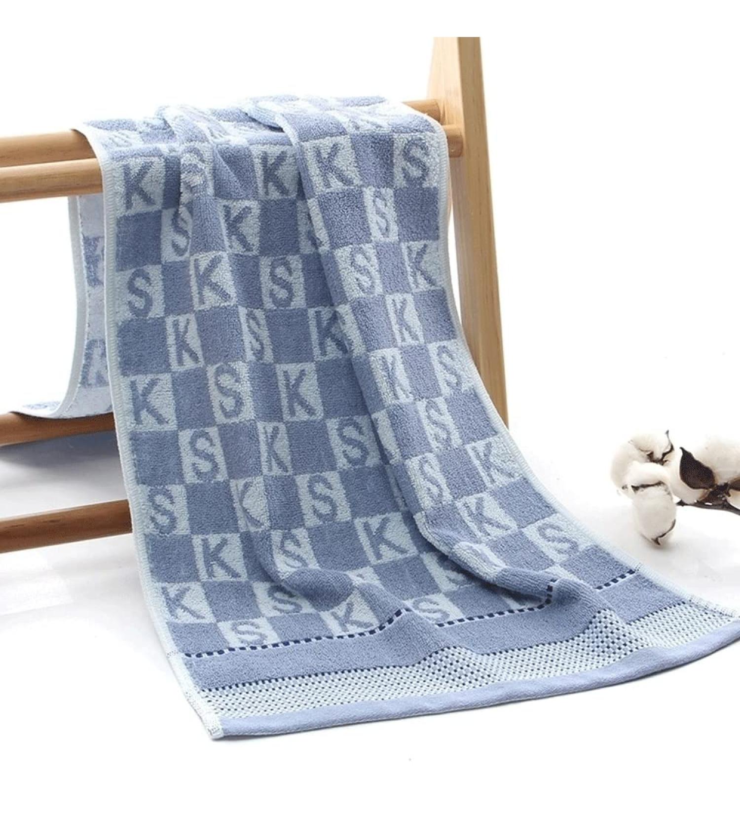 Cotton Letter Pattern Adult Washcloth Beach Sun Bath Towel - Portable & Absorbent | Gym Yoga Sports Towel - 1pc (Color A, Size 1pcs) - Buy Online on GoSupps.com