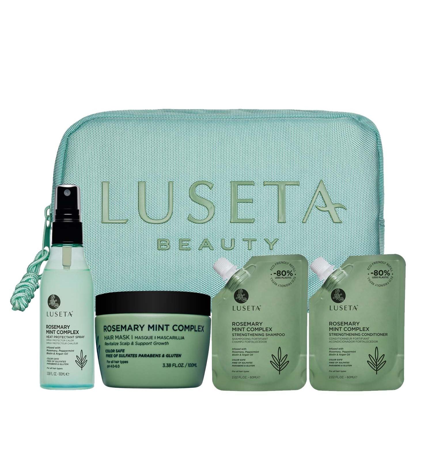 Luseta Rosemary Mint Jet-Set Hair Refresh Kit - Travel Size Shampoo & Conditioner for Thin & Damaged Hair - Promotes Scalp Health & Deep Nourishment for Women - Buy Online on GoSupps.com