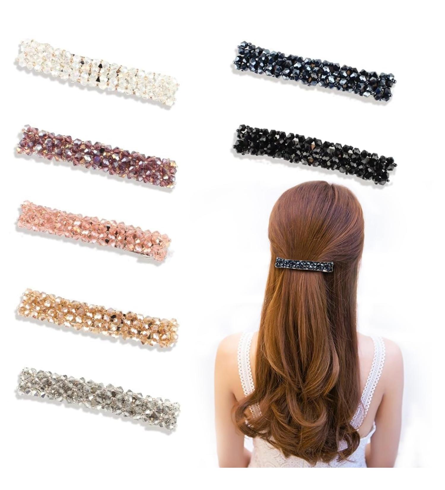 7 Pcs Hair Slides Hair Clips For Fine Hair Barrette Hair Clips Hair Barrettes For Women Crystal Hair Slide Women Rhinestone Hairclips French Clip Clasp Shiny Bling for Fine Hair - Buy Online on GoSupps.com