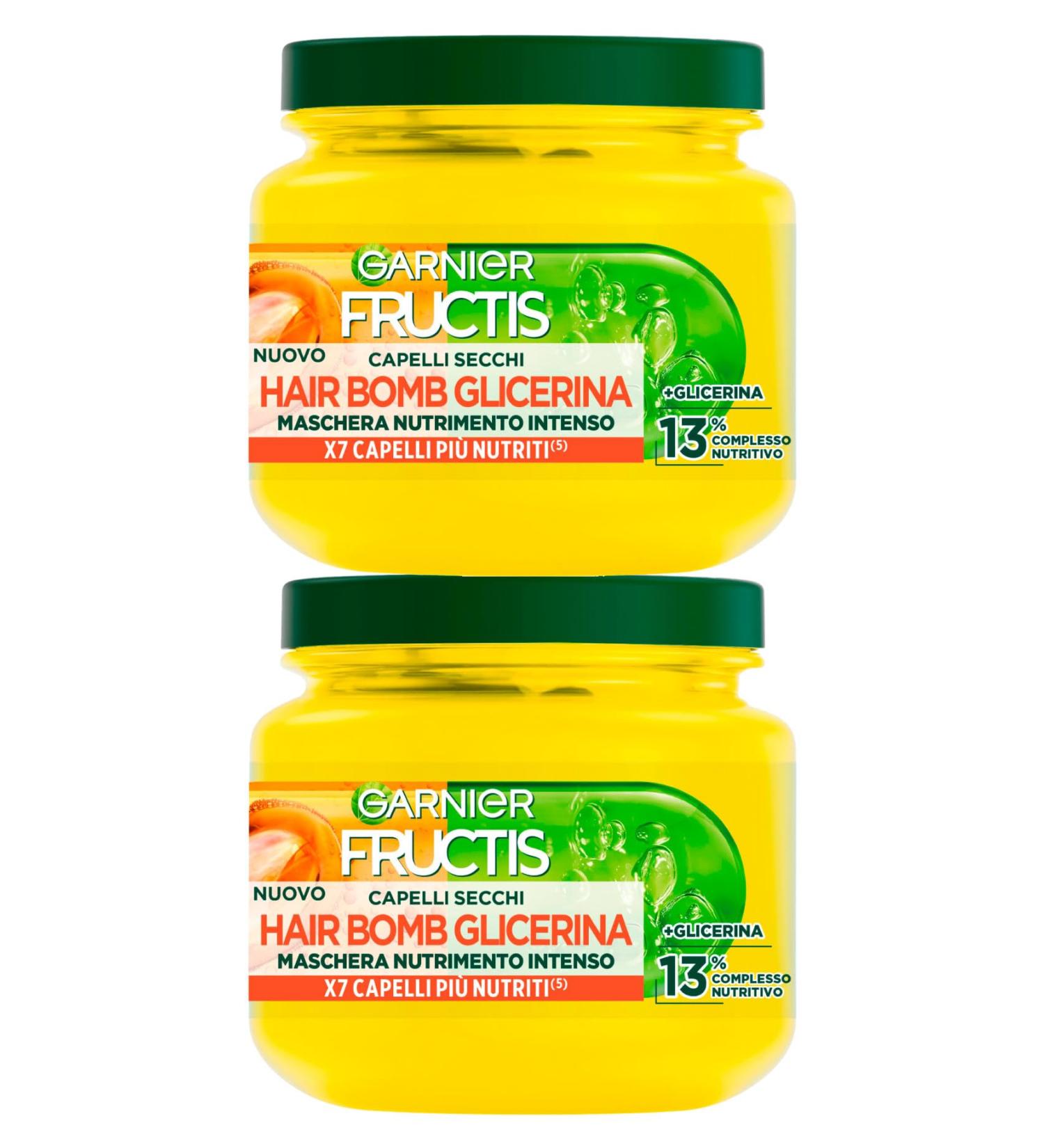  Garnier Garnier Fructis Hair Bomb Glycerine Intense Nutrition Mask for Dry Hair with Shea Butter Cuticles Repair for Soft and Bright Hair 2 x 320 ml Jars - Buy Online on GoSupps.com