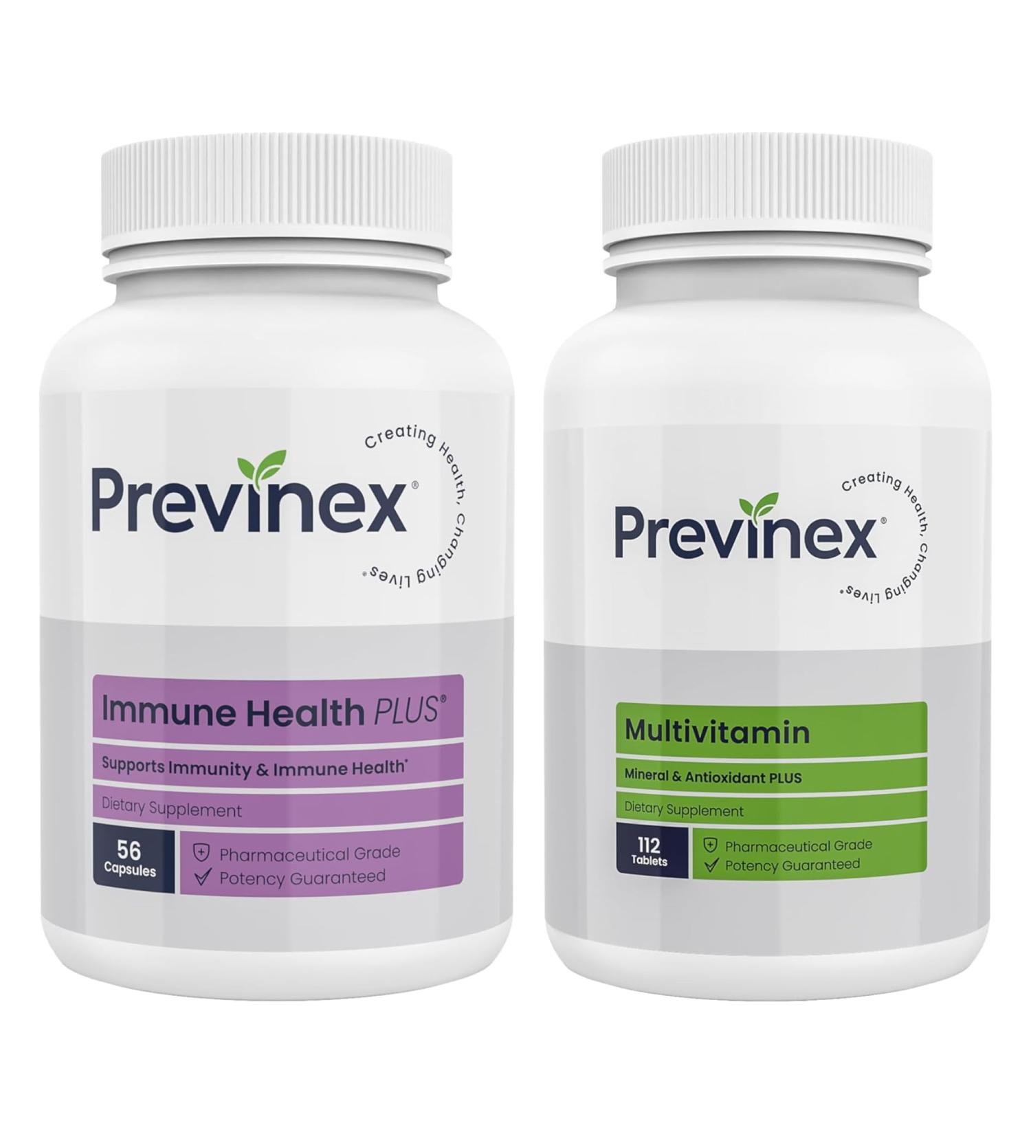Previnex Immune Support Bundle Immune Health Plus & Multivitamin Mineral + Antioxidant Plus 9-in-1 Advanced Immunity Blend with Vitamin C D3 Zinc Elderberry & Mushroom Complex + Complete Daily - Buy Online on GoSupps.com