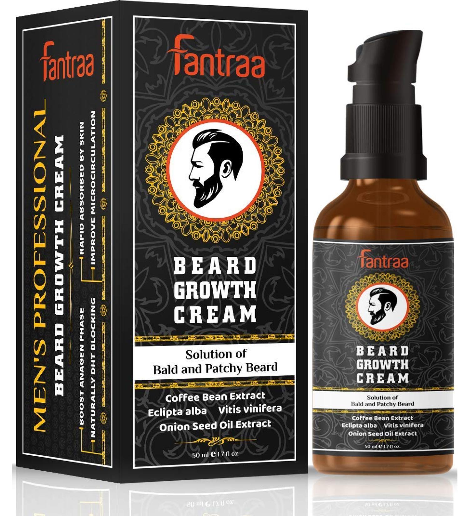 Beard Growth Cream - 50ml | 100% Natural Coffee Bean & Onion Extract | Boost Beard Growth | Made in India - Buy Online on GoSupps.com
