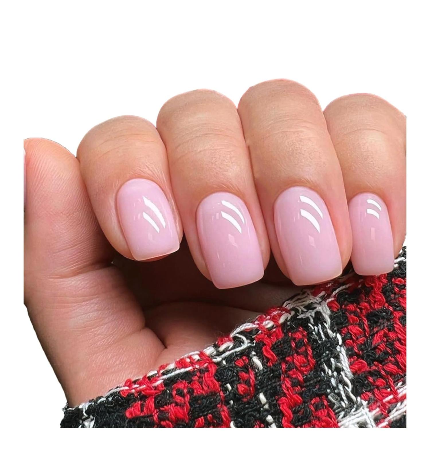 Fogcroll Easy-to-apply Artificial Nails Long-lasting Press-on Square Fake with Seamless Cuticle Lines Natural-looking Nail Extensions for Gentle Application Pink - Buy Online on GoSupps.com