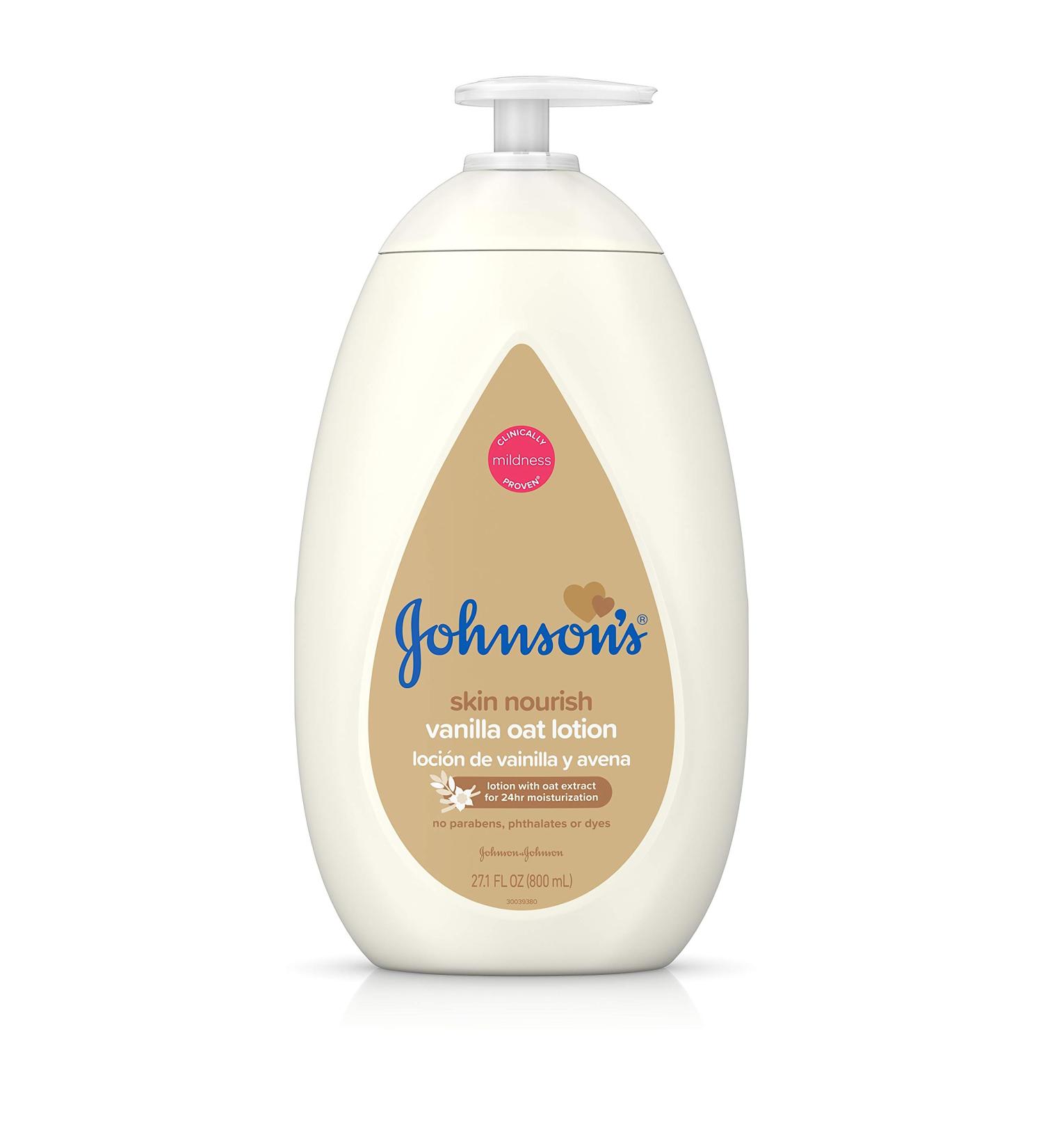 Johnson's Baby Moisturizing Body Lotion with Vanilla & Oat Extract 27.1 fl. Oz - Hydrating Formula for Dry Skin - Buy Online on GoSupps.com