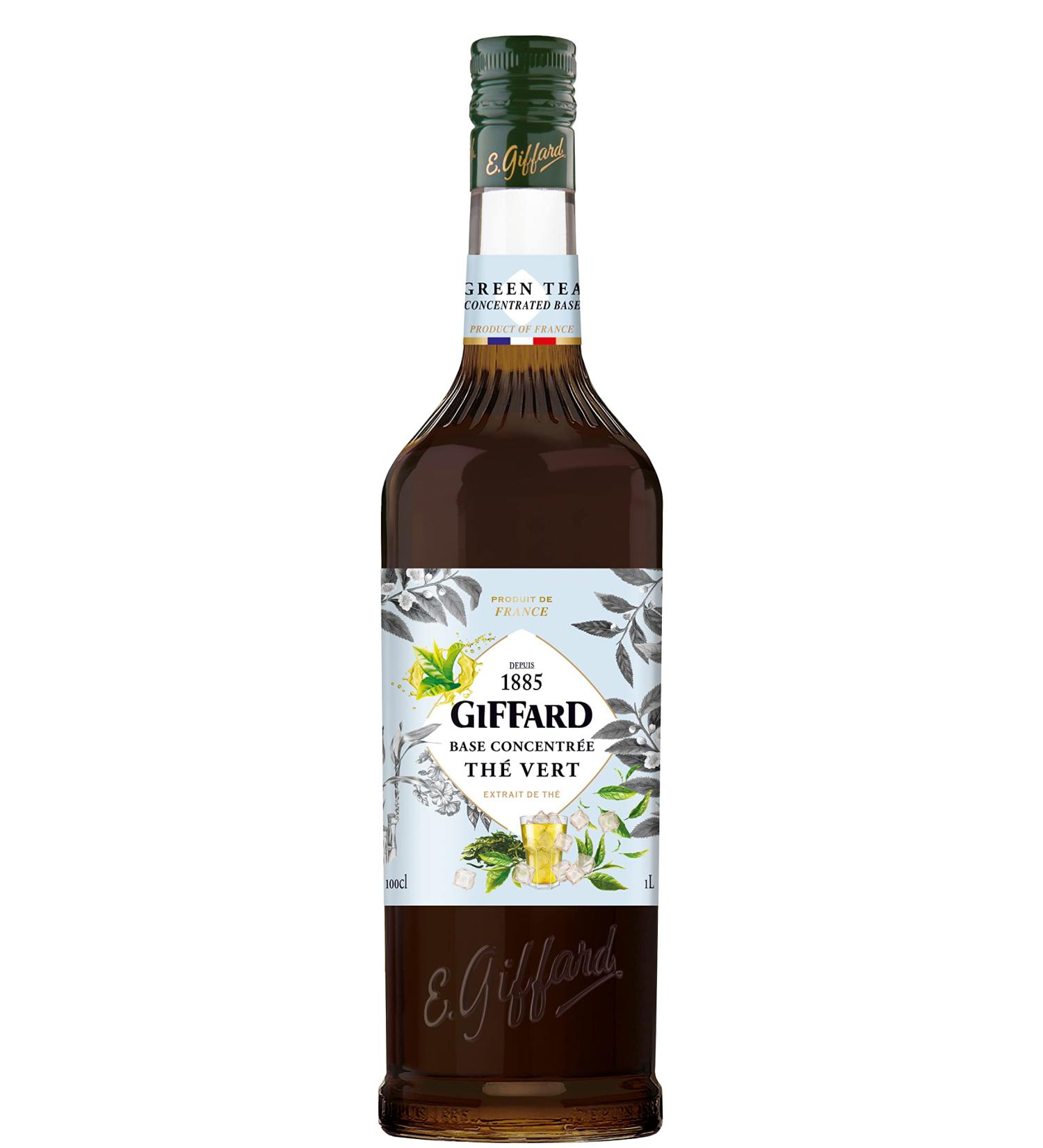 Giffard - Green Tea Concentrate Base - French Recipe and Manufacture - Aromatic and Intense - 1 Liter