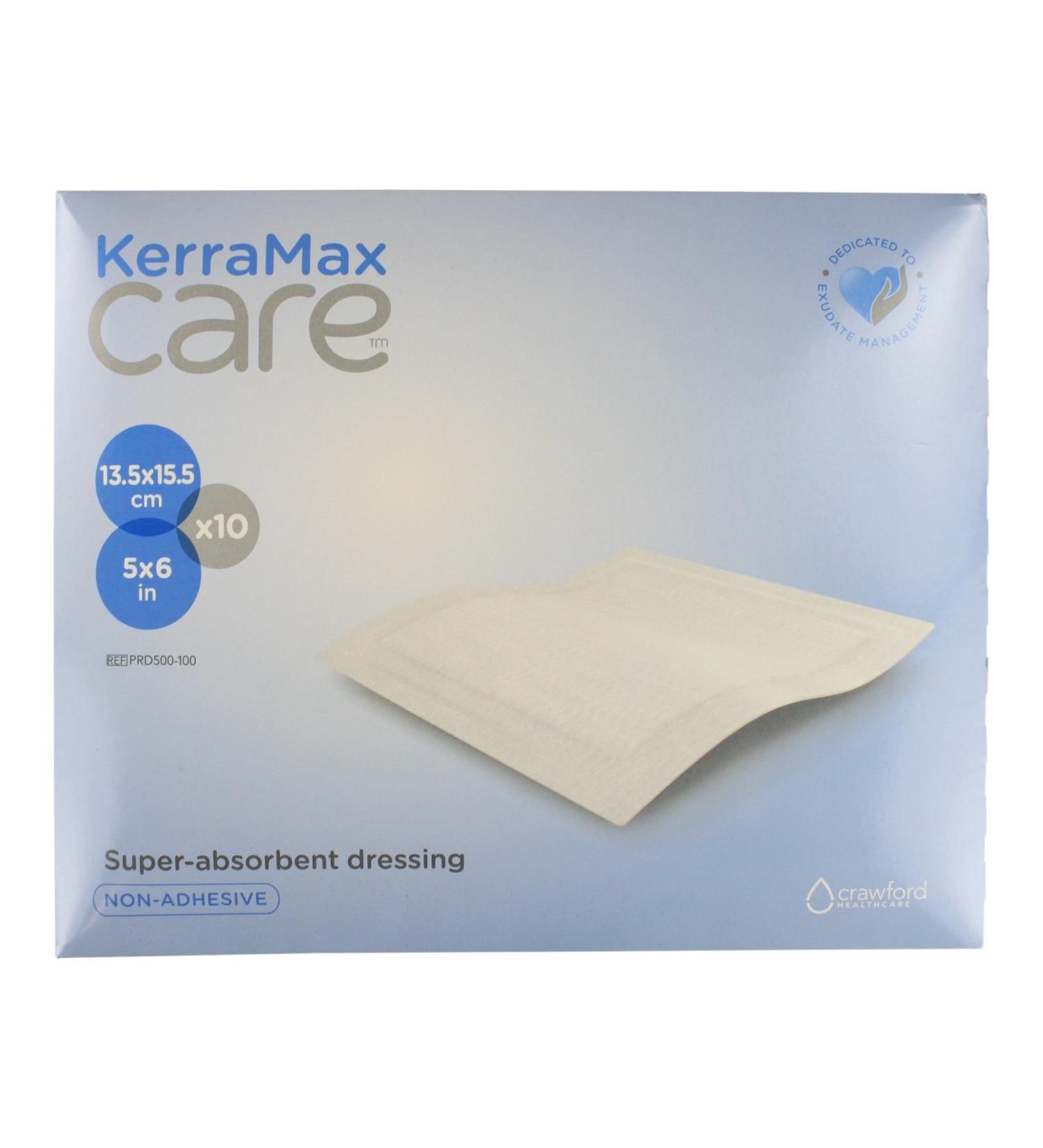 KerraMax Care 5x6 Super Absorbent Wound Dressing (PRD500-100)   Absorbs Exudate and Isolates it  Preventing Leaks or Drips for Improved Patient Comfort and Wound Care Treatment (Box of 10) 5x6 Box of 10