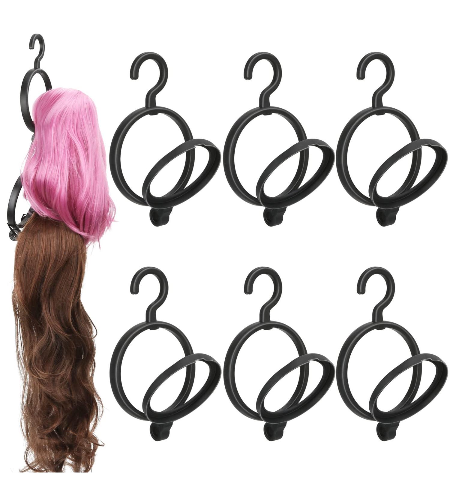 TRIRITE 8 Pack Hanging Wig Holder - Portable Collapsible Black Wig Storage Rack - Buy Online on GoSupps.com