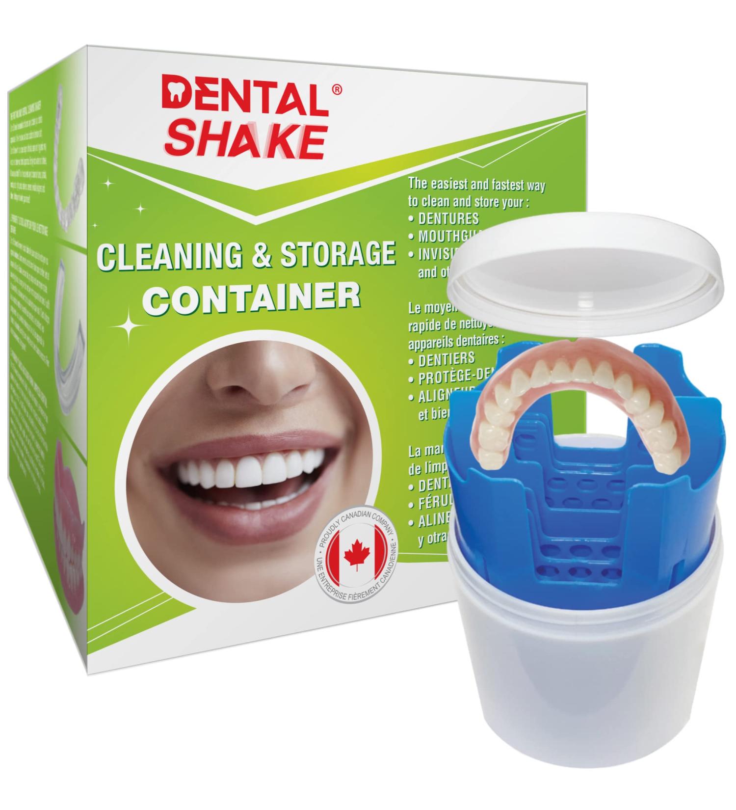 Dental Shake Denture Cleaning Case: Fastest Denture Cleaner Machine for Dentures, Mouth Guard, and Toothbrush - Compatible with Cleaning Tablets - Buy Online on GoSupps.com