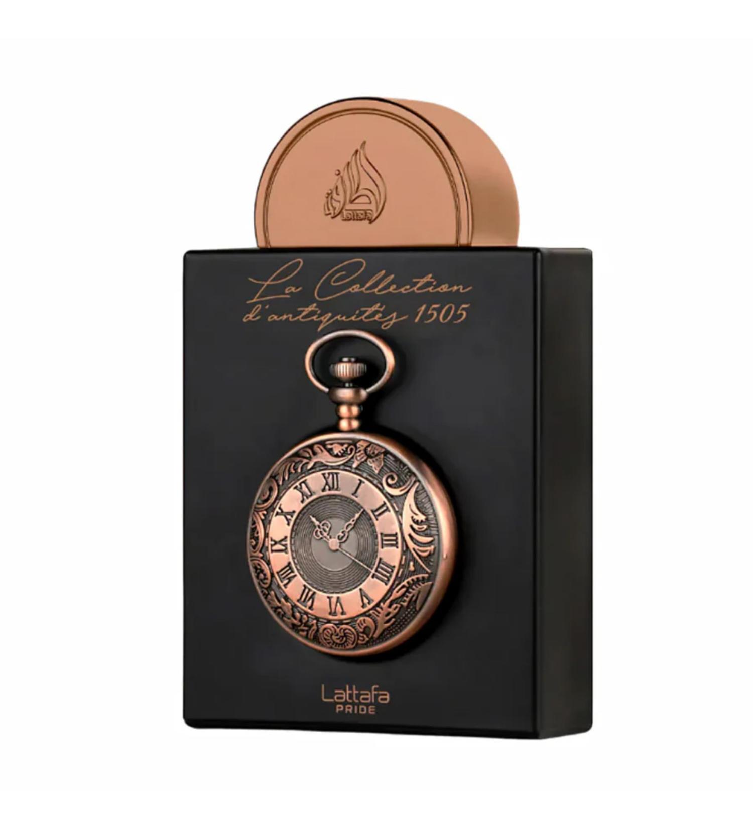 Lattafa Pride La Collection D'antiquites 1505 (Watch) Eau de Parfum Spray for Unisex 3.4 Ounce 3.4 Fl Oz (Pack of 1)