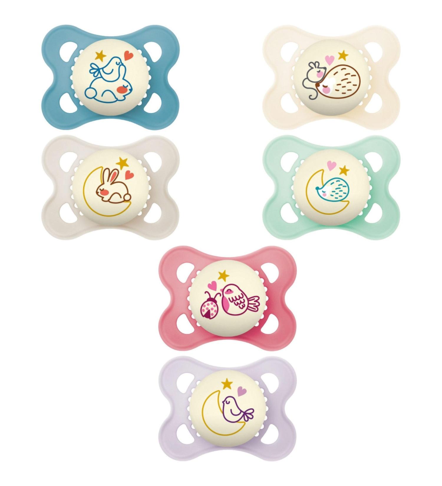 Buy MAM Original Night Pacifier (2-6 Months) - 2-Pack Silicone Phosphorescent Anatomical Design with Transport Box - Perfect for International Shipping - Buy Online on GoSupps.com