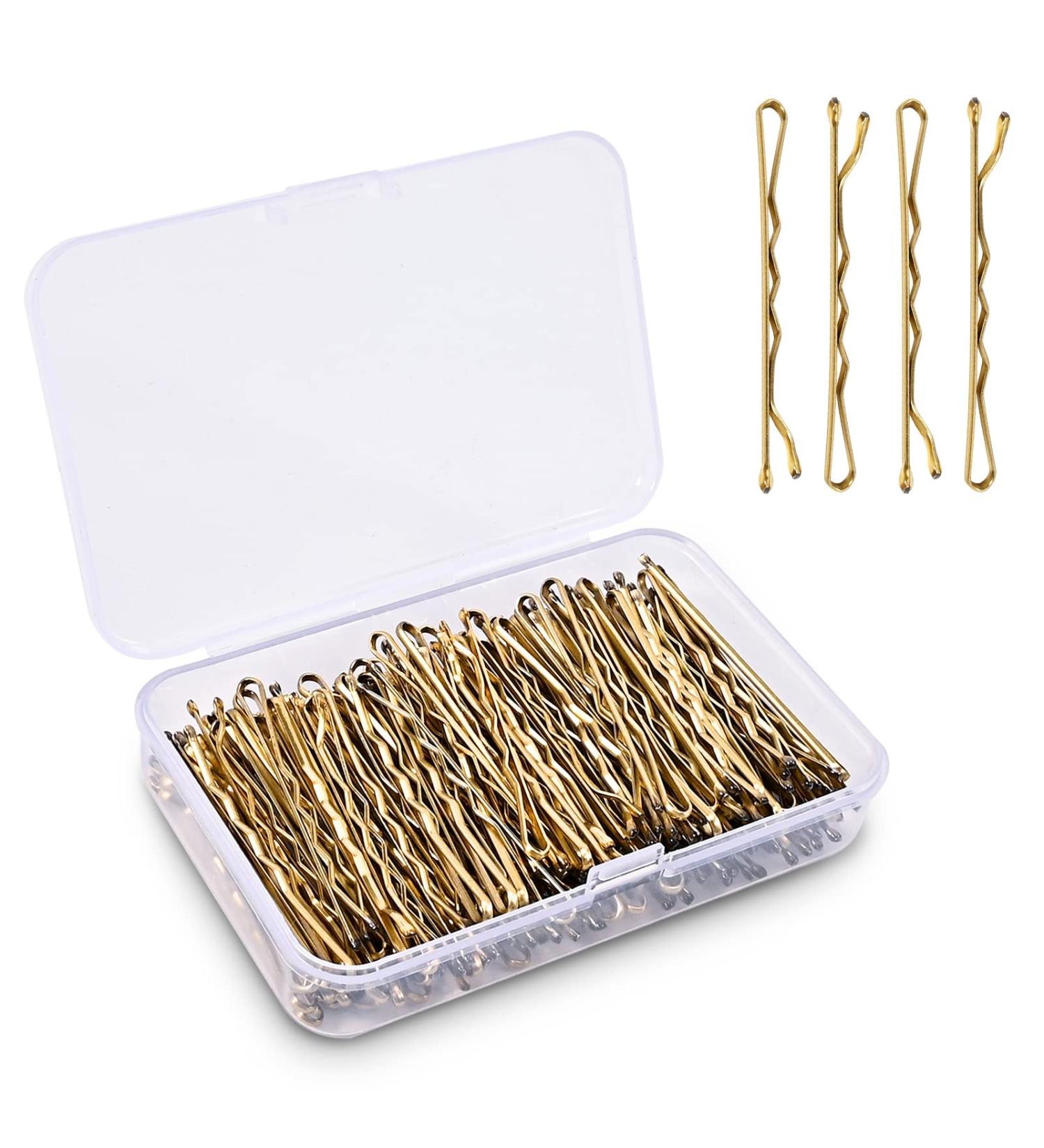 Buy 150 Wave Shape Hairpins | Gold Metal Bobby Pins Set for Girls & Children | Hair Accessories for Salons - Buy Online on GoSupps.com