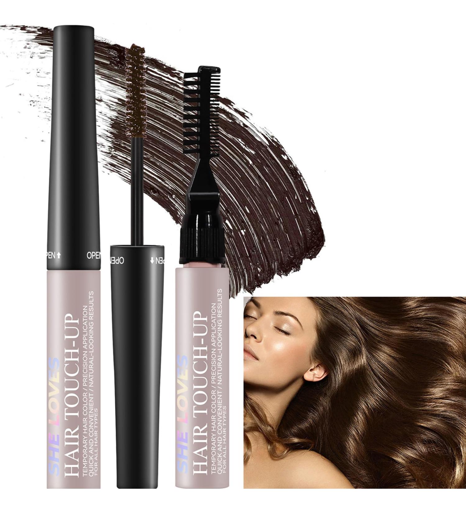 Root Touch-Up Stick Semi-Permanent Hair Dye Temporary Brush Colour Waterproof Long Lasting Grey Hair Coverage Beard Colouring Hair Dye For Women Mascara Root Coverage-Type 3 Brush(Deep Brown01) 01dark brown - Buy Online on GoSupps.com