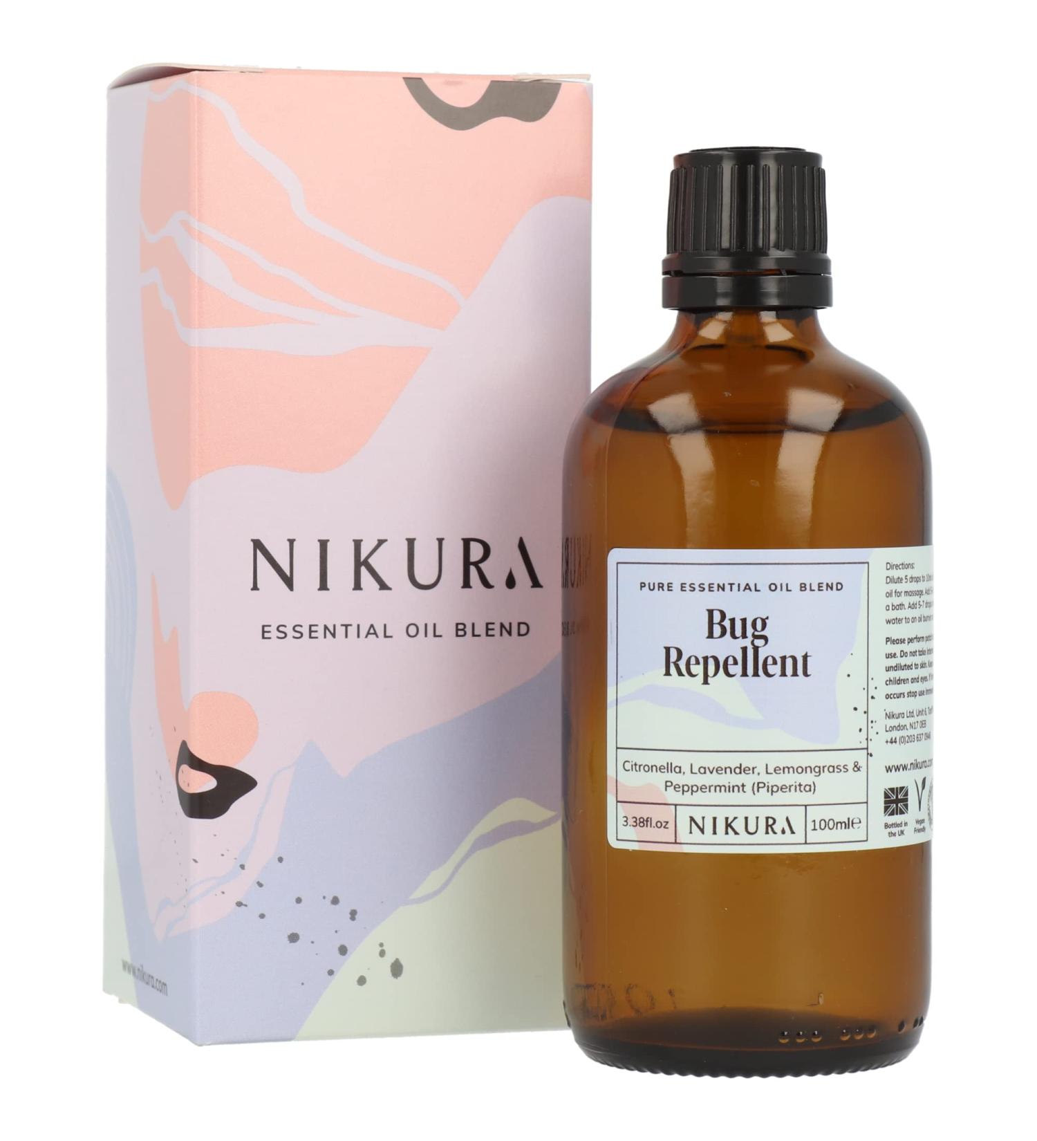 Nikura Insect Bug Repellent Essential Oil Blend - 100ml | Citronella Lavender Lemongrass Peppermint | Vegan & UK Made - Buy Online on GoSupps.com