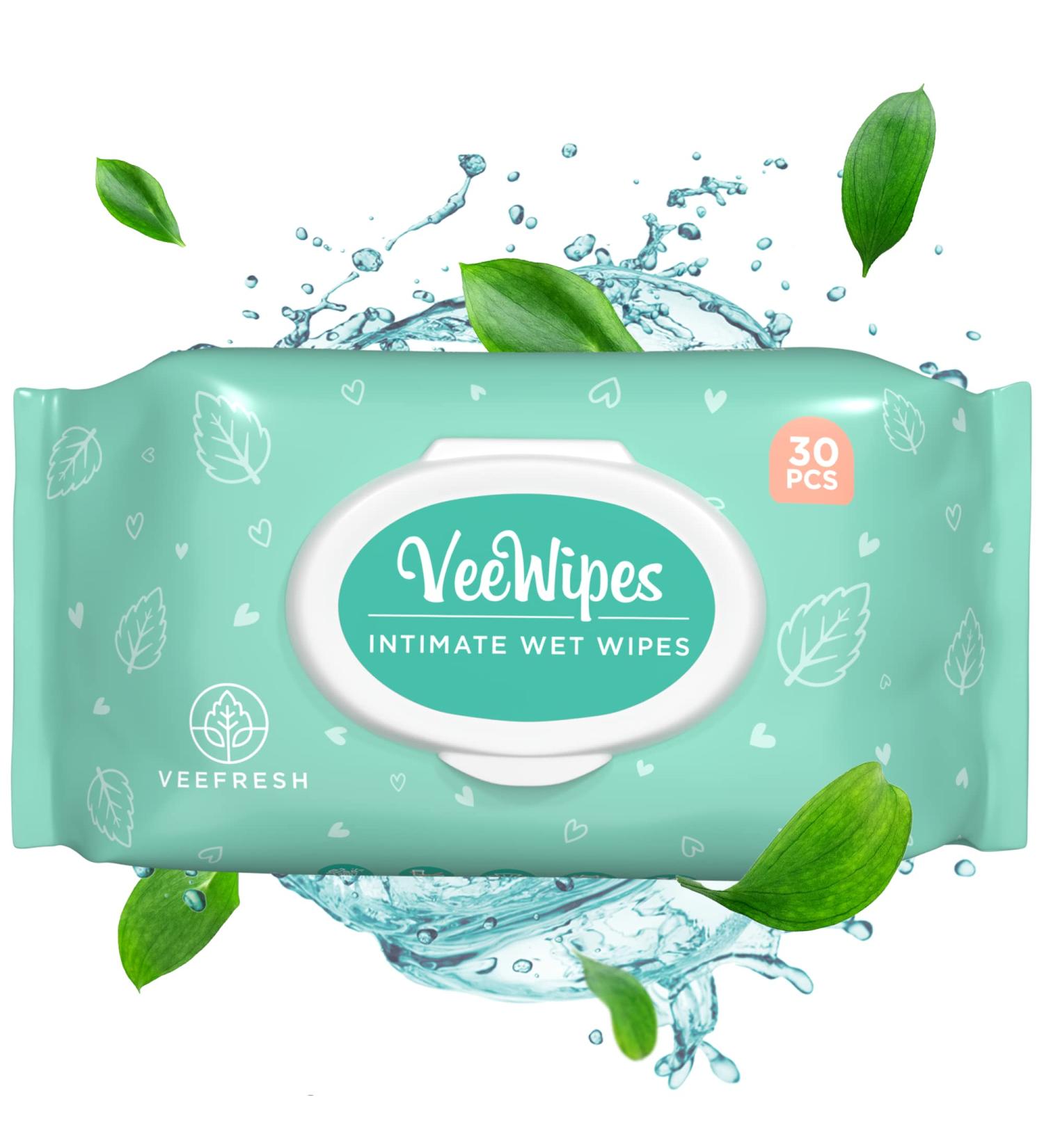 VeeFresh VeeWipes - pH Balanced & Hypoallergenic Feminine Hygiene Wipes for Women (30 Pack) - Buy Online on GoSupps.com