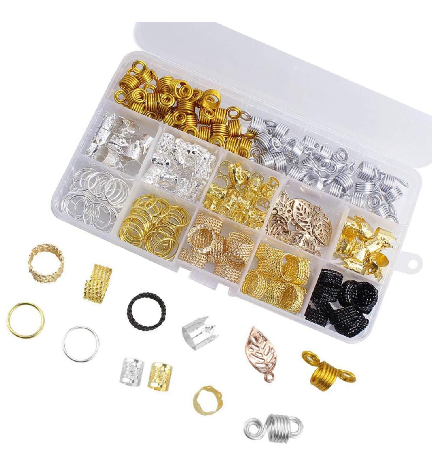 FOMIYES 1 Box Wig Dreadlock Pendant Hair Rings for Braids Pirate Jewelry Hair Braid Clips Star Hair Clips Braid Accessories Hair Jewelry for Braids Braid Hair Cuffs Alloy Leaf Printing - Buy Online on GoSupps.com