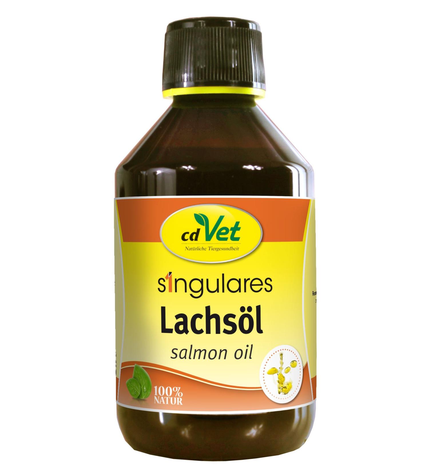 CDVET natural products Singular salmon oil 250 ml - dog cat - single feed - Supplement to Omega 3 fatty acids - nutrients - supplement to the barfen - well -being - purely natural ingredients