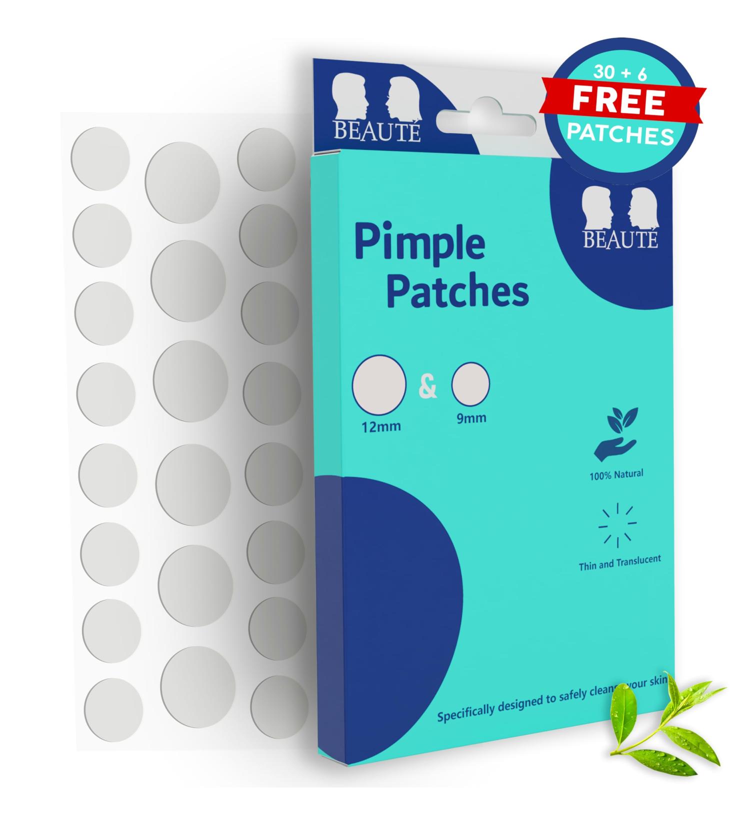 Beaut Pimple Patches 30+6 FREE Hydrocolloid Spot Treatment 2 SIZES | 9MM & 12MM Skincare For All Skin - Acne Stickers Blemish Translucent Circles For Body & Face Salicylic Acid & Tea Tree Oil - Buy Online on GoSupps.com