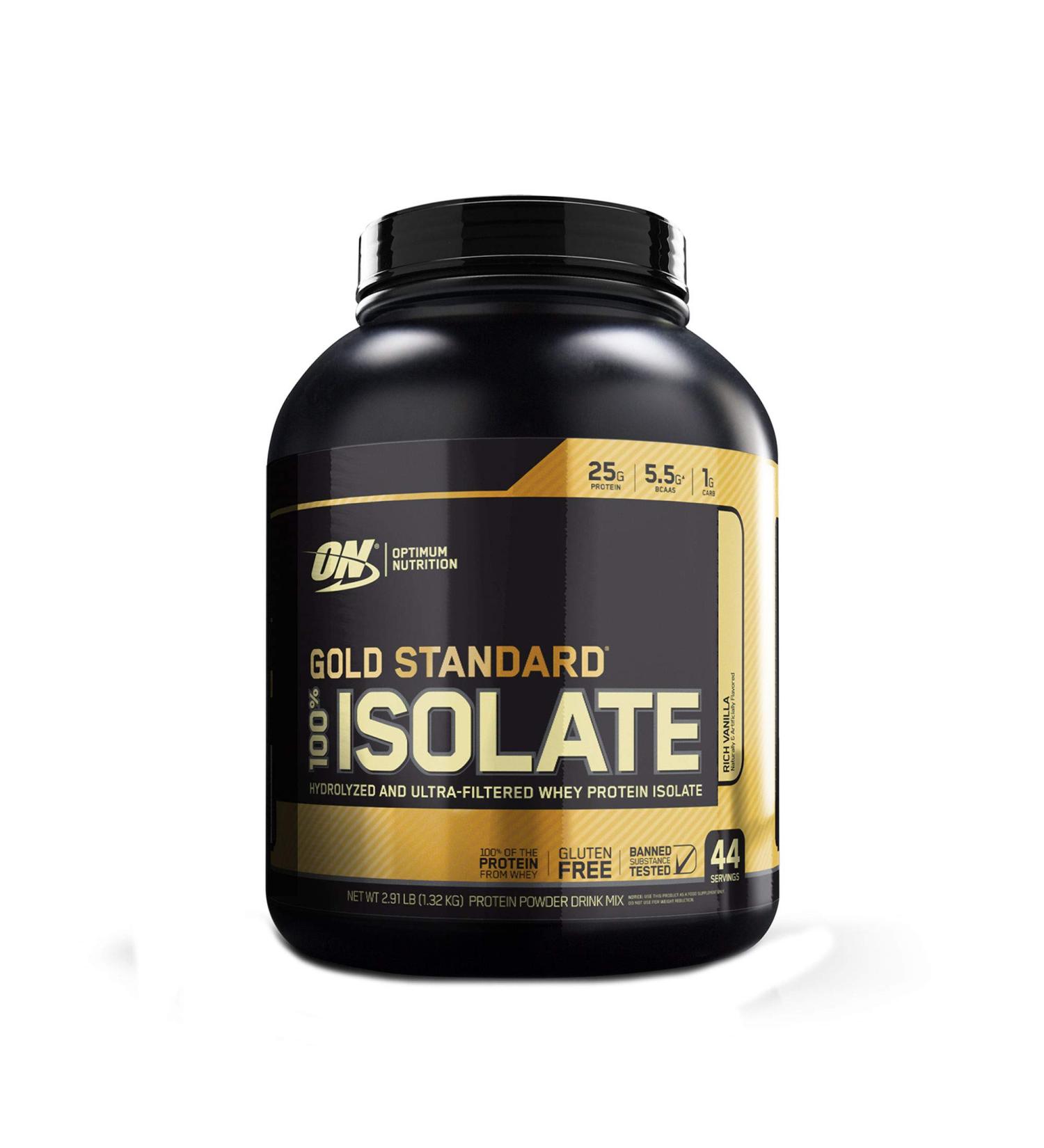 Optimum Nutrition Gold Standard 100% Isolate 3 LB TUB 2019 44 Servings New HYDROLYZED and Ultra Filtered Premium Isolate Protein (Vanilla)