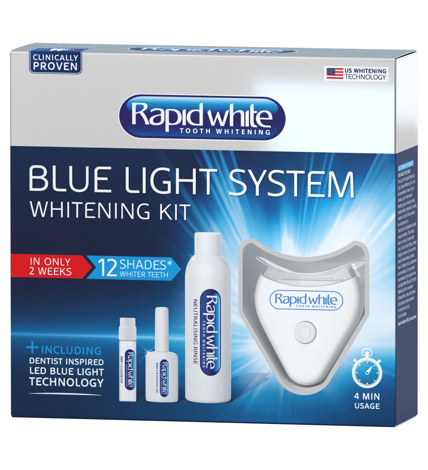 Rapid White Teeth Whitening - Fast & Effective Blue & White - 1 Piece for Bright Smile | International Shipping Available - Buy Online on GoSupps.com