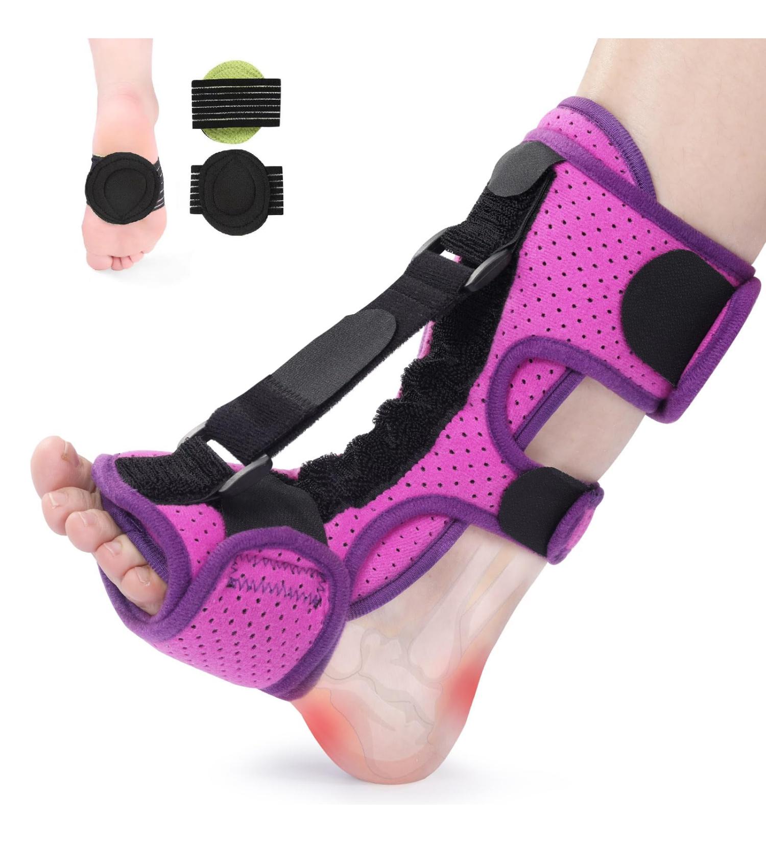 Plantar Fasciitis Night Splint & Brace - Double Effect Relief for Men & Women - Heel Pain Support in Purple - Buy Online on GoSupps.com