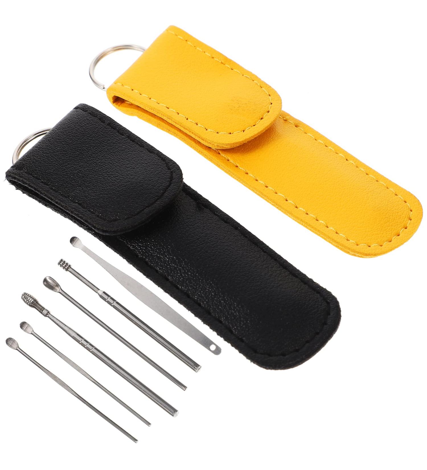4 Sets Stainless Steel Earwax Removal Kit with Leather Case - Healeved Ear Cleaner for Travel & Home - Buy Online on GoSupps.com