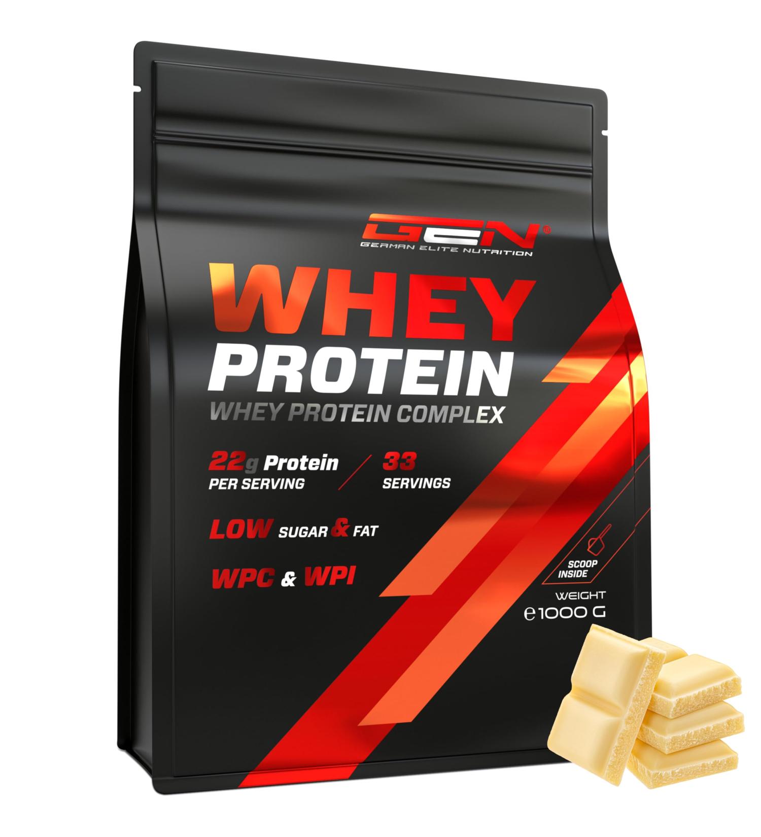 Buy German Elite Nutrition Whey Protein Powder 1000g - White Chocolate Flavor - Instant Soluble with BCAA & EAA - High-Quality Isolate for Optimal Performance - International Shipping Available - Buy Online on GoSupps.com