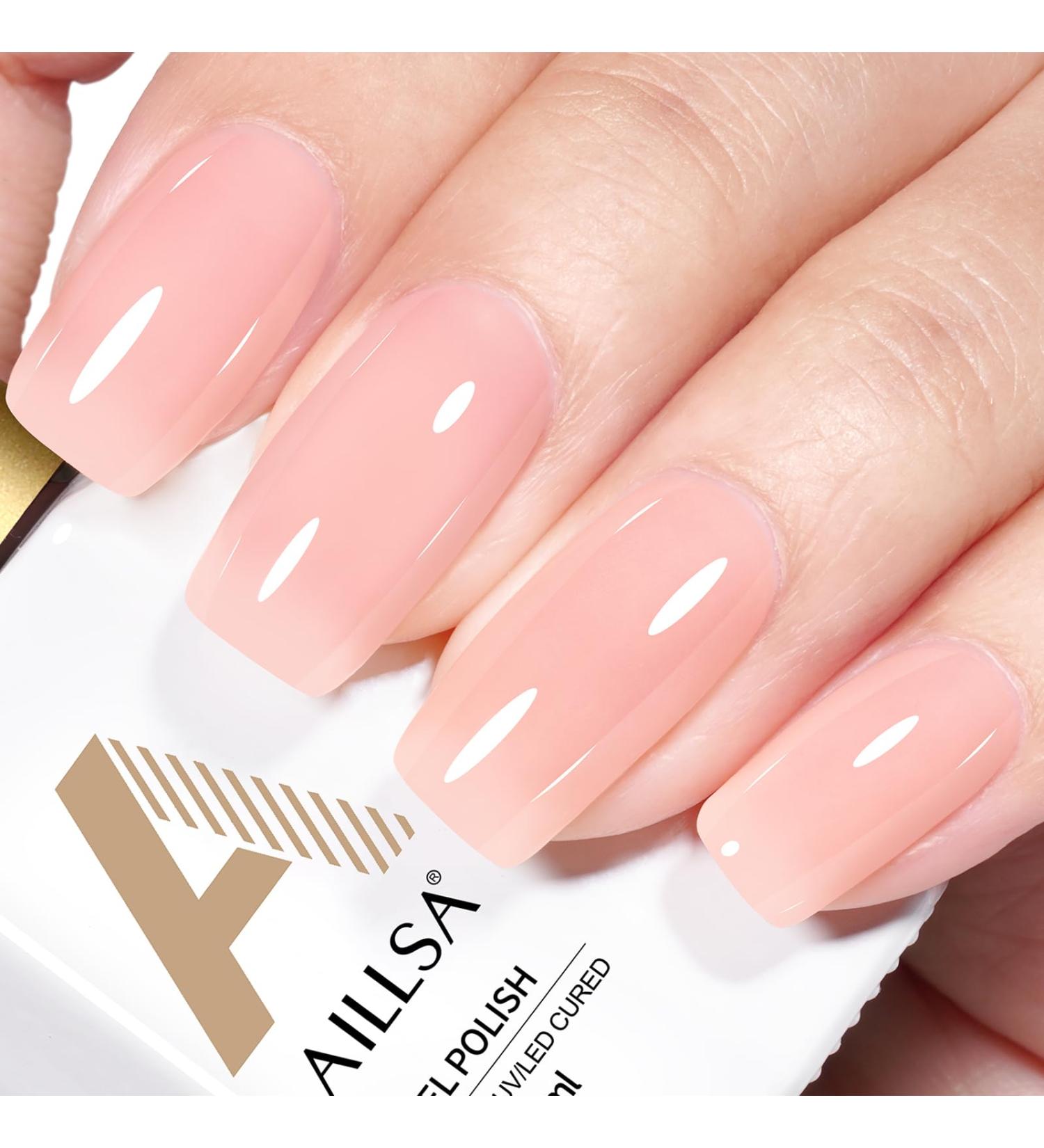 AILLSA Nude Pink Gel Polish - Translucent Jelly UV Gel for French Manicure | Cherry Blossom 0.51 Oz - Shop Internationally - Buy Online on GoSupps.com