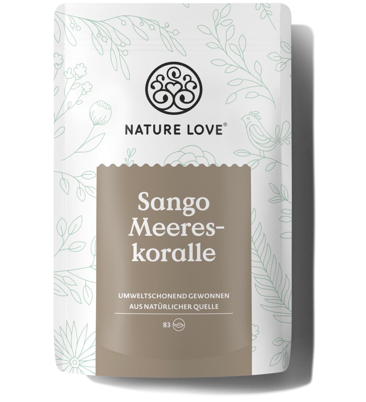 Nature Love Sango Meereskorall Powder - 250g | Natural Calcium (20%) & Magnesium (10%) | High Dose Made in Germany International Shipping - Buy Online on GoSupps.com