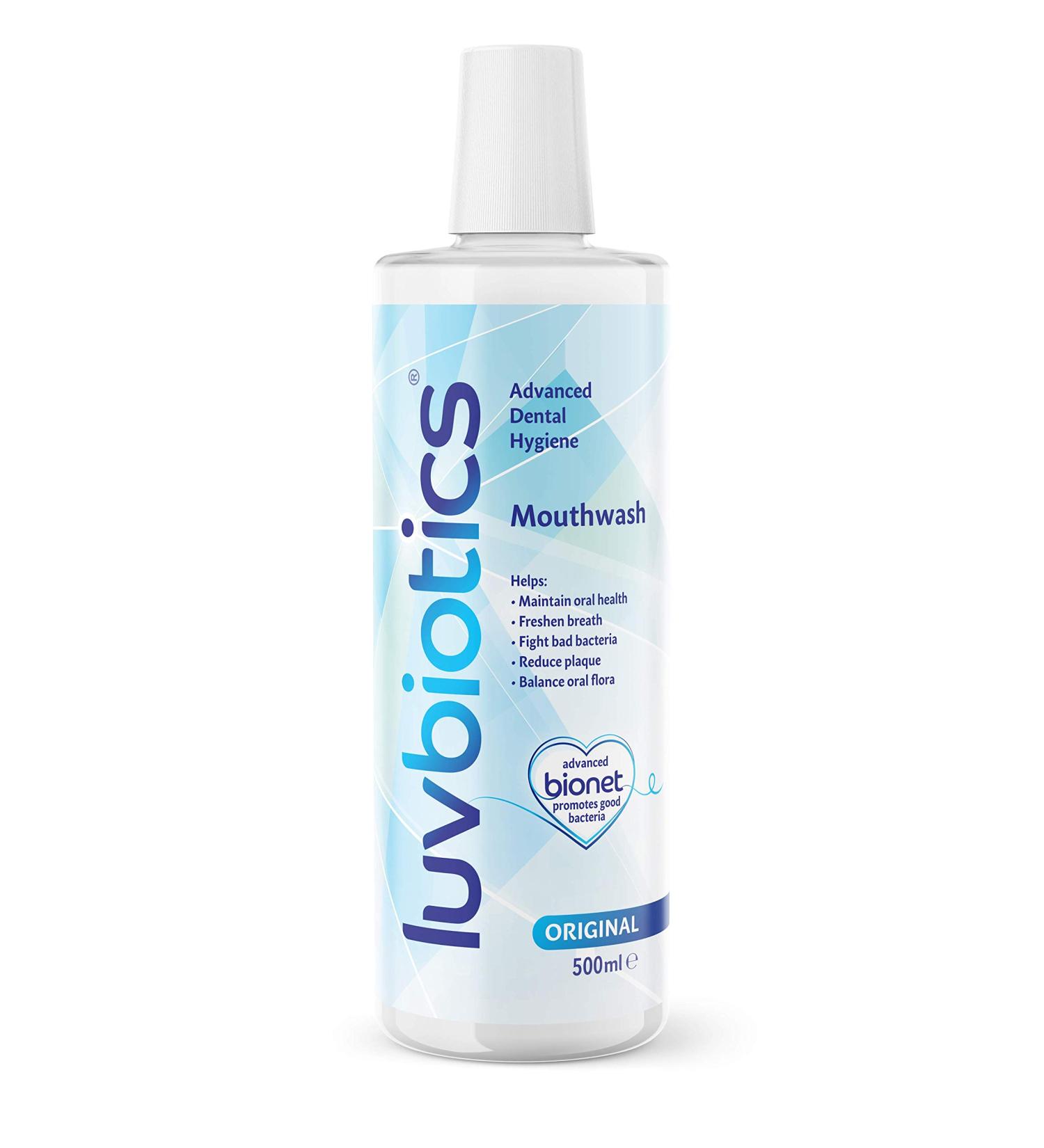 Luvbiotics Probiotic Mouthwash with Xylitol - Alcohol & Parabens Free - 500ml - Buy Online on GoSupps.com