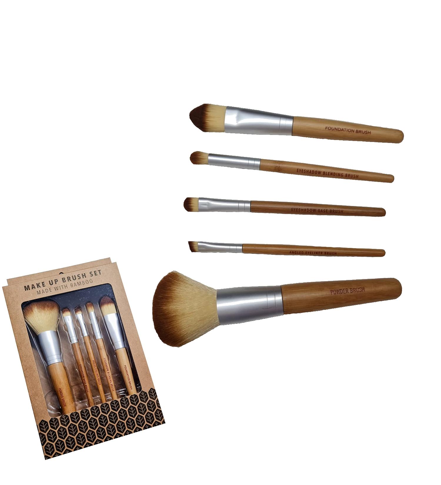 Make Up Brush Set | Made with Bamboo | Beauty | Professional Kit | Eco Friendly | Power Brush |Foundation Brush | Eyeshadow Blending Brush | Eyeshadow Base Brush | Angled Eyeliner Brush | - Buy Online on GoSupps.com