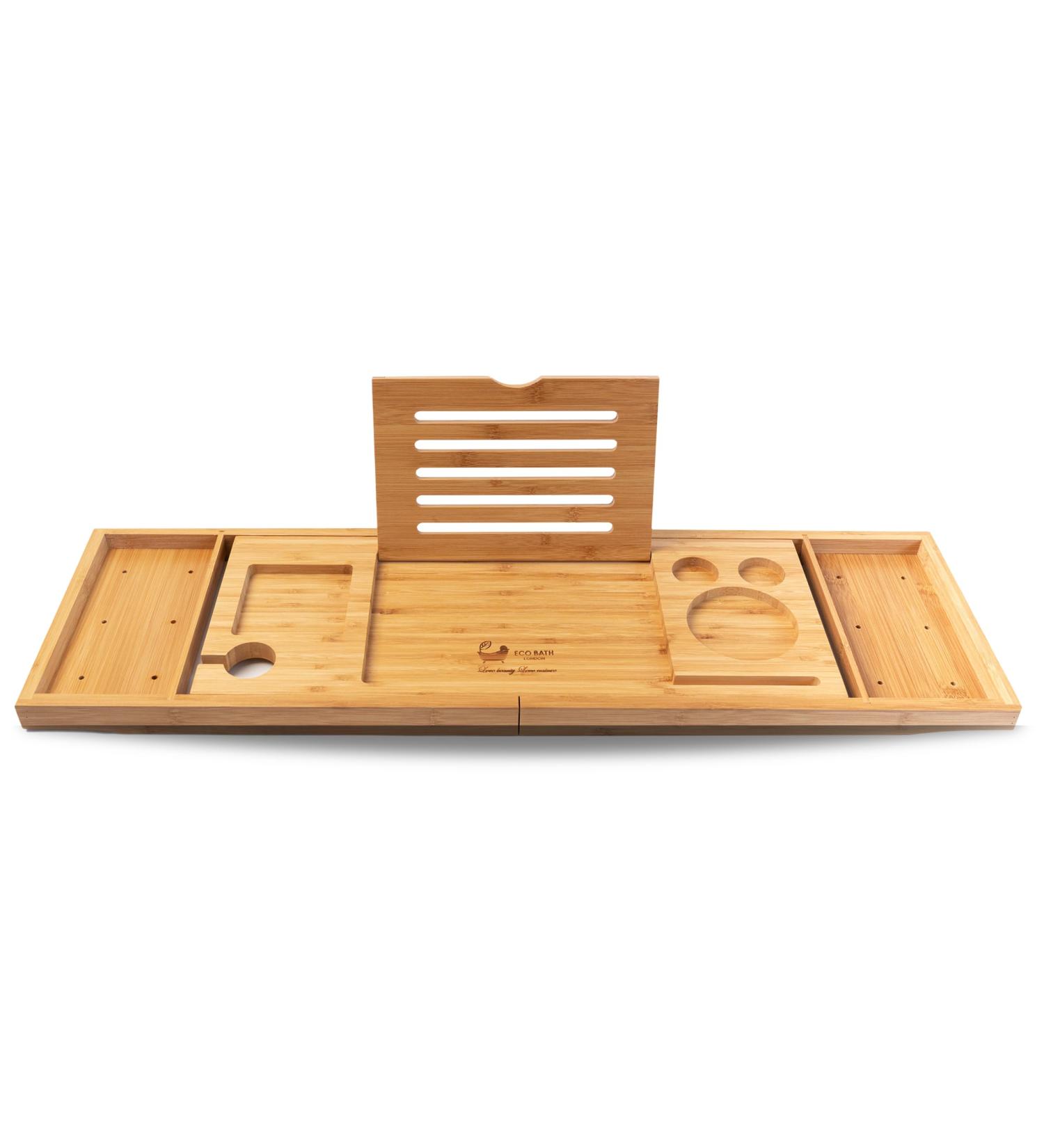 Luxury Eco-Friendly Bamboo Bath Tray | Sustainable Bathroom Accessories | Perfect Gift for Relaxation - Buy Online on GoSupps.com