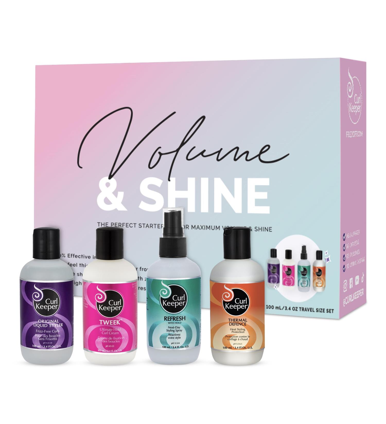 Curl Keeper Volume & Shine Kit - 4-Piece Set for Curly Hair | Thicker Fuller Curls & Frizz Control in Any Weather - Buy Online on GoSupps.com