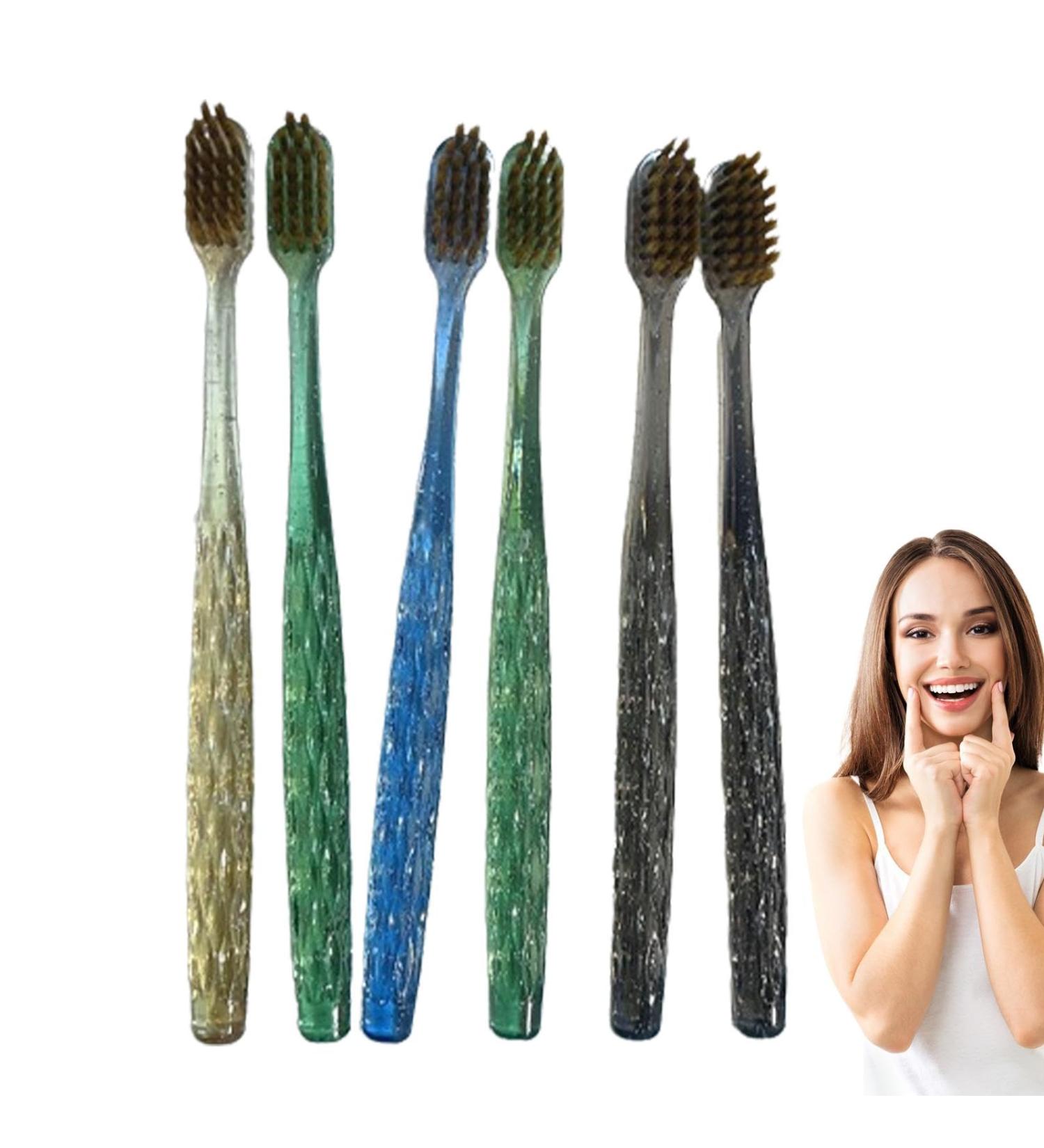 Soft Bristle Portable Toothbrush Set - 6 Manual Clean Toothbrushes for Family Travel | Ideal for Men & Women - Buy Online on GoSupps.com