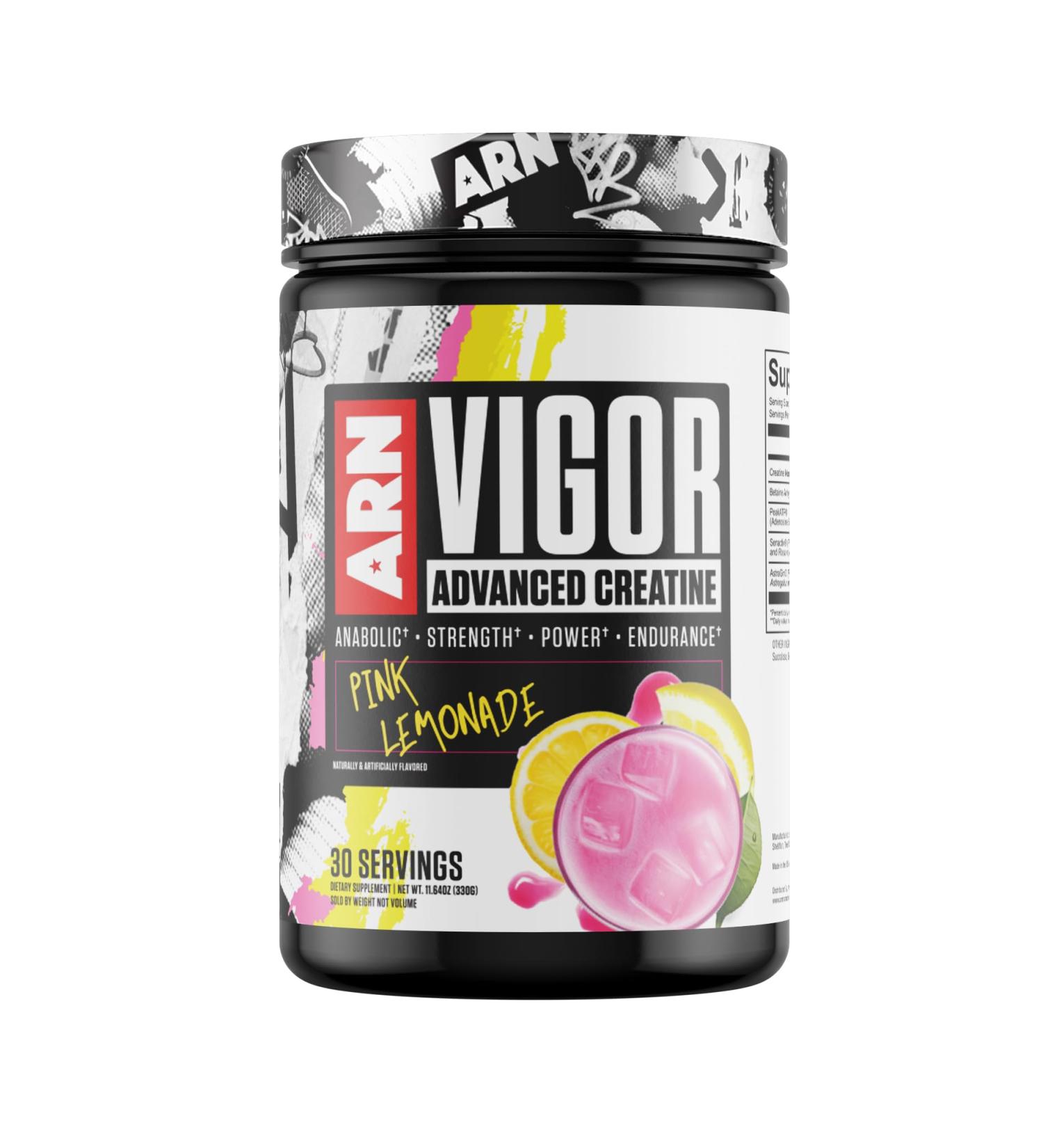 Arms Race Nutrition | ARN | Vigor Advanced Creatine Formula (30 Servings Pink Lemonade) Pink Lemonade 12 Ounce (Pack of 1) - Buy Online on GoSupps.com