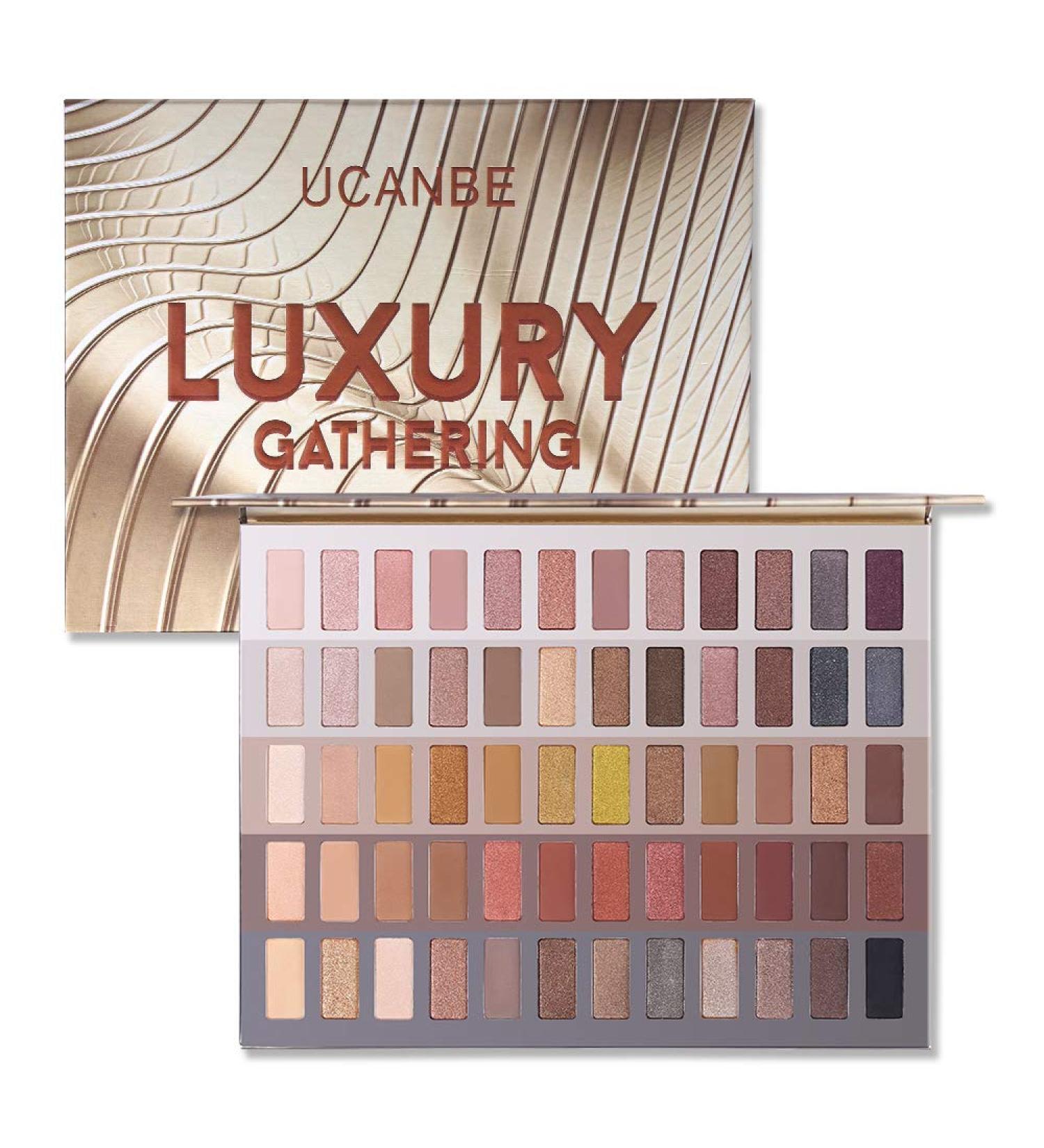 UCANBE Luxury Neutral Eyeshadow Palette - Shimmer, Matte, Metallic, Glitter Shades for Subtle and Smokey Eye Looks - High Pigmented Nudes - Creamy and Long-Lasting - Buy Online on GoSupps.com