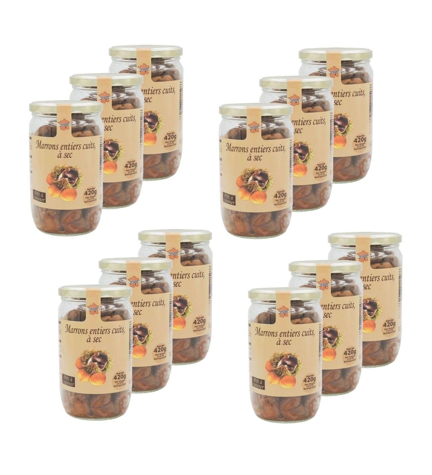 Lot of 12x Whole chestnuts cooked naturally - 420g jar - Buy Online on GoSupps.com