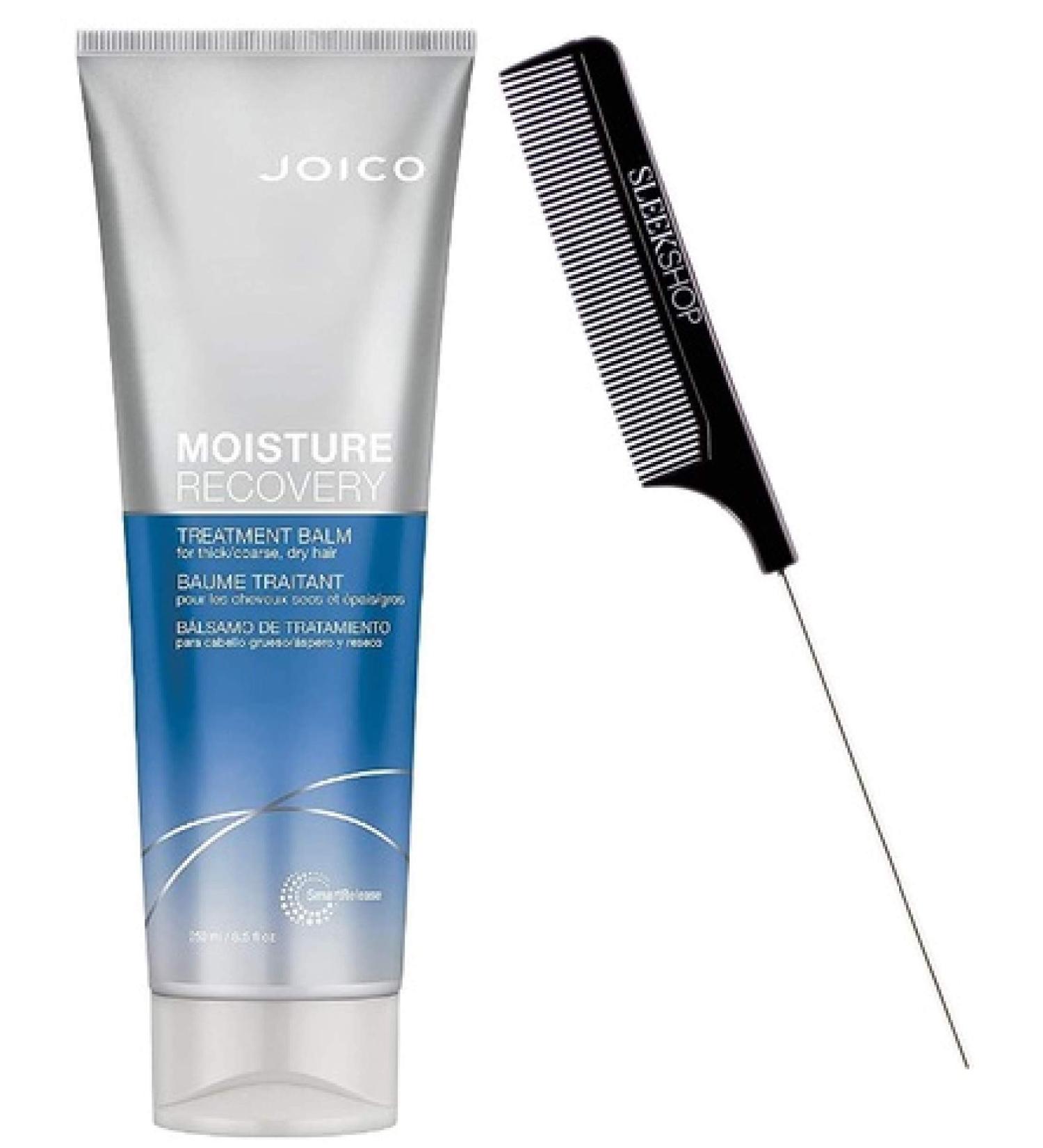 MOISTURE RECOVERY Treatment Balm NEWEST PACKAGING for Thick/Coarse Dry Hair (w/ Sleek Steel Rat Tail Comb) (REGULAR SIZE - 8.5 oz / 250 ml TUBE (PACK OF 1)) )
