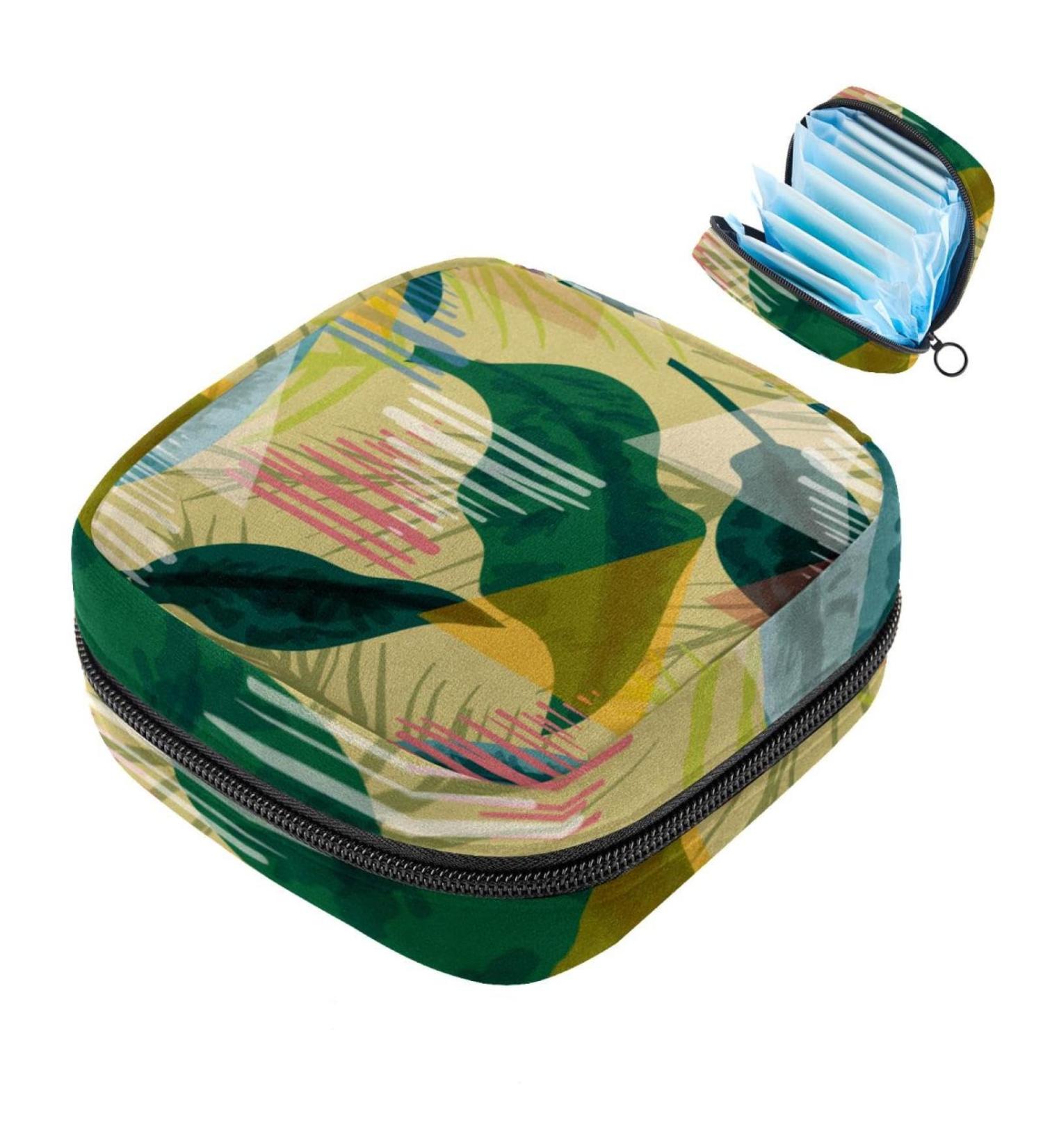 Portable Storage Bags for Women's Bandages & Menstrual Pads | Autumn Yellow Leaf Design | Multi-Color Organizer for School & Office - Buy Online on GoSupps.com