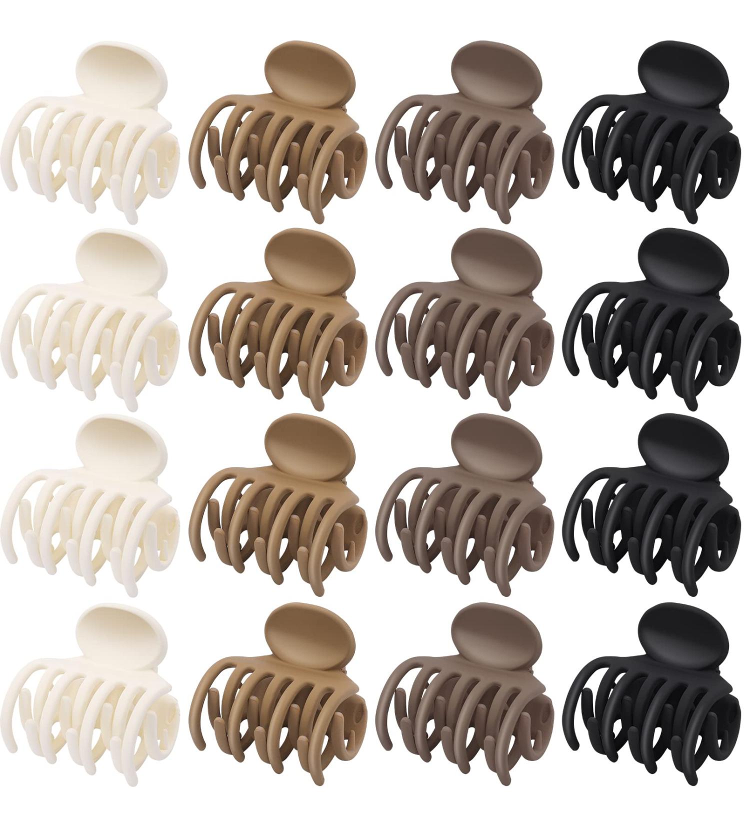 16 Pack Medium Hair Claw Clips Double Row Teeth Jaw Clips - Neutral Colors - Non-slip Short Hair Accessories for Women & Girls - Buy Online on GoSupps.com
