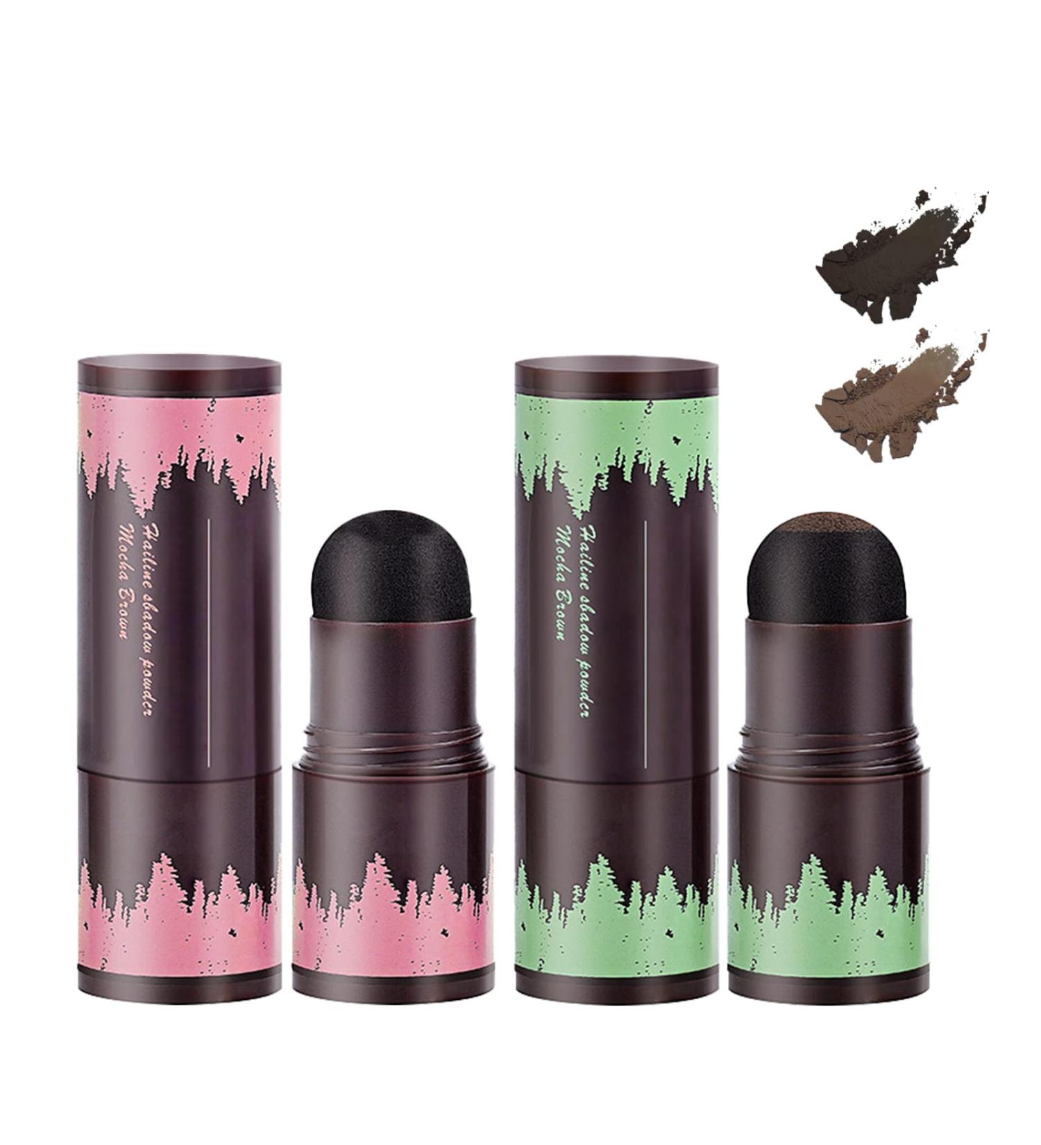 Maigoole Hairline Shadow Powder Hairline Contouring Shadow Powder Waterproof Janenisa Hair Powder Natural Shade Hairline Powder Hairline Powder Stick for Cover Gray Hair Root Black+Brown - Buy Online on GoSupps.com