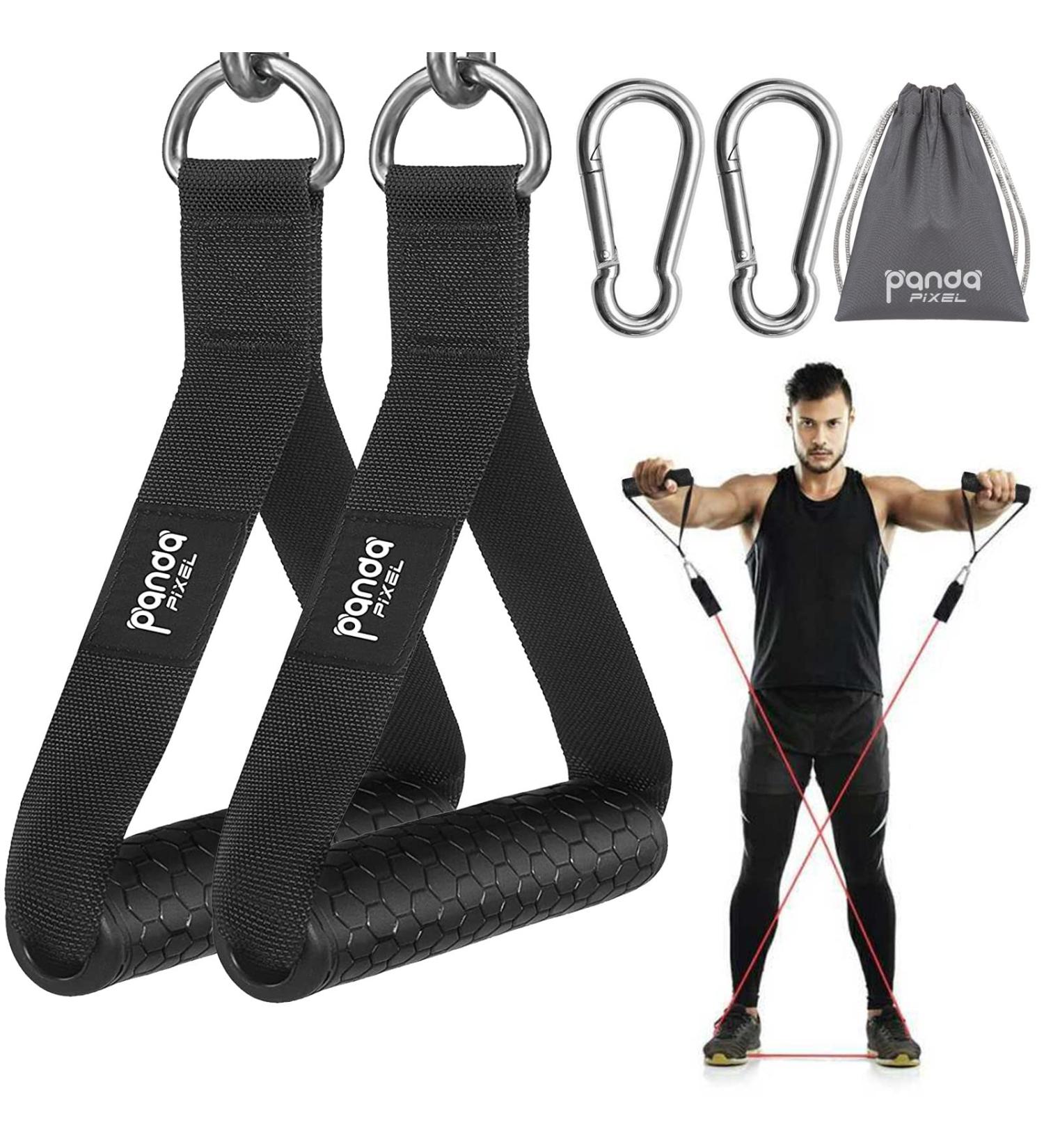 Pixel Panda Gym Accessories  Upgraded Cable Handle Gym Equipment  D Handle Cable Attachment Up to 600lb  Comfortable Sturdy Cable Attachments for Gym 2pcs-handle - Buy Online on GoSupps.com