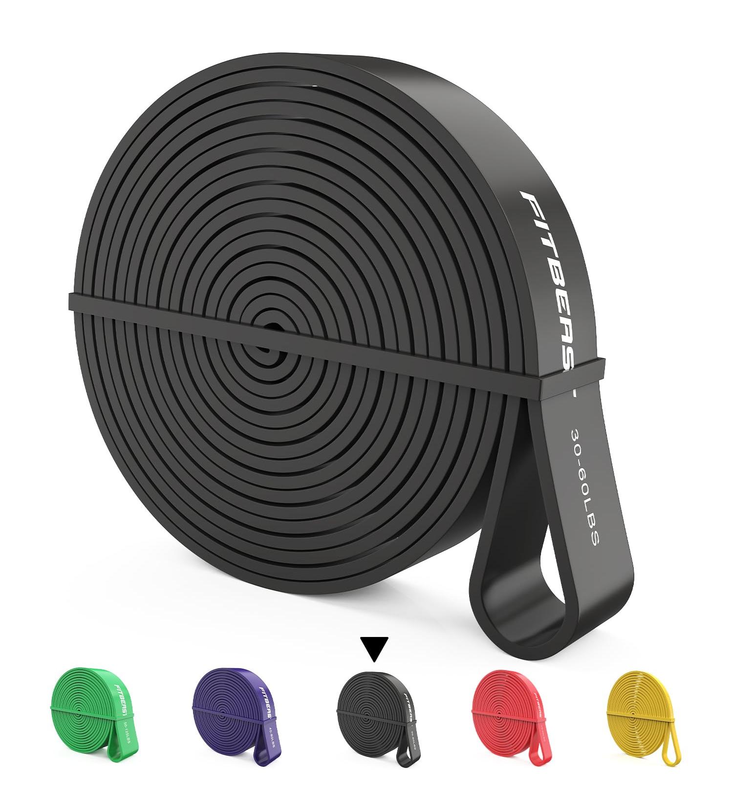 FitBeast Pull Up Bands Set - 5 Levels Resistance Bands for Calisthenics, CrossFit, Powerlifting - Black 30-60 LBS - Buy Online on GoSupps.com