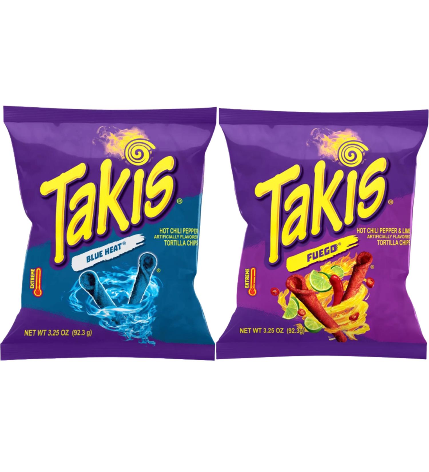 Cyngert 2x Takis - 1x Blue Heat + 1x Fuego each 100g Hot Chilli Pepper Tortilla Chips